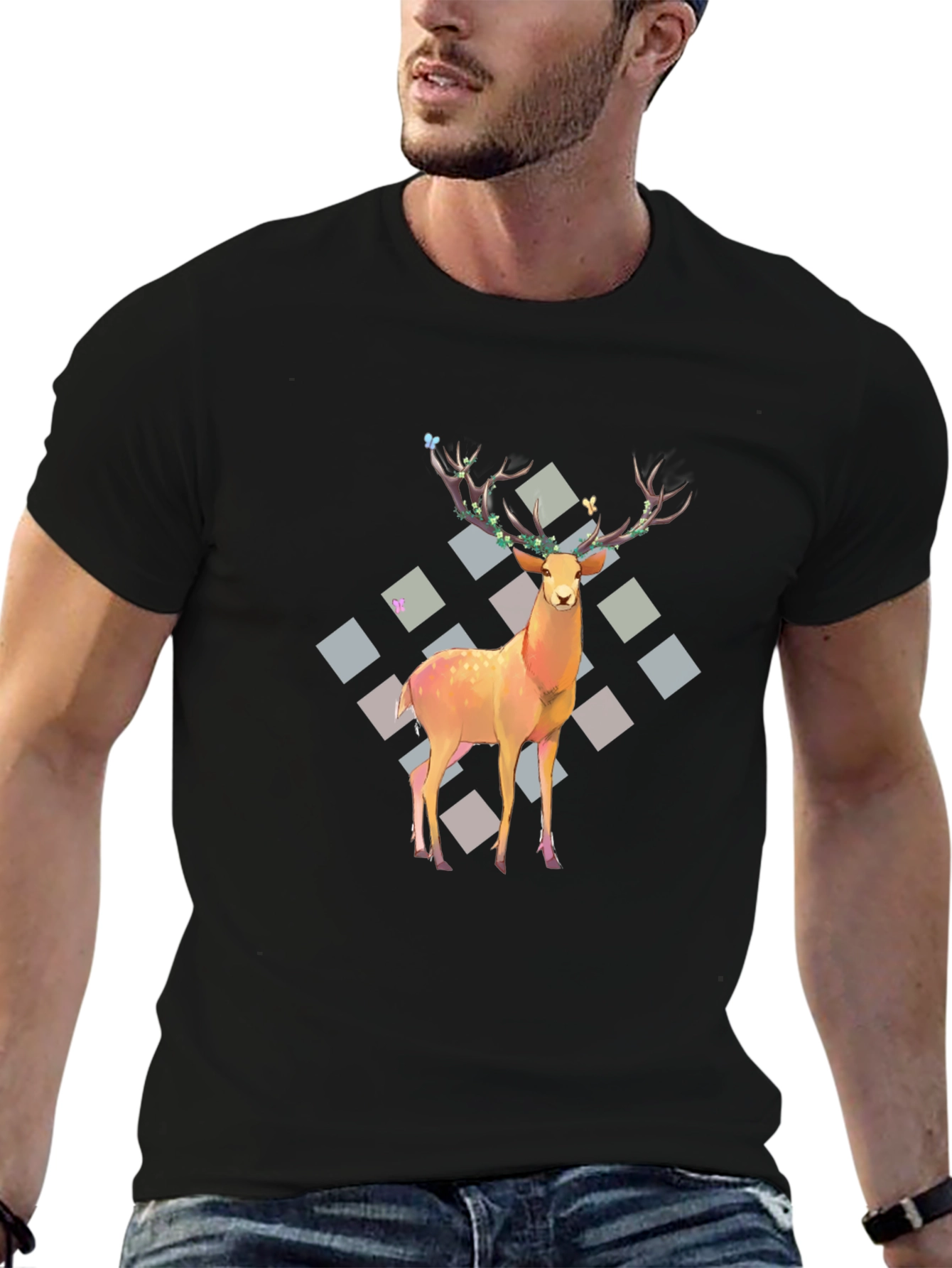Deer Graphic Tee - Festive Style