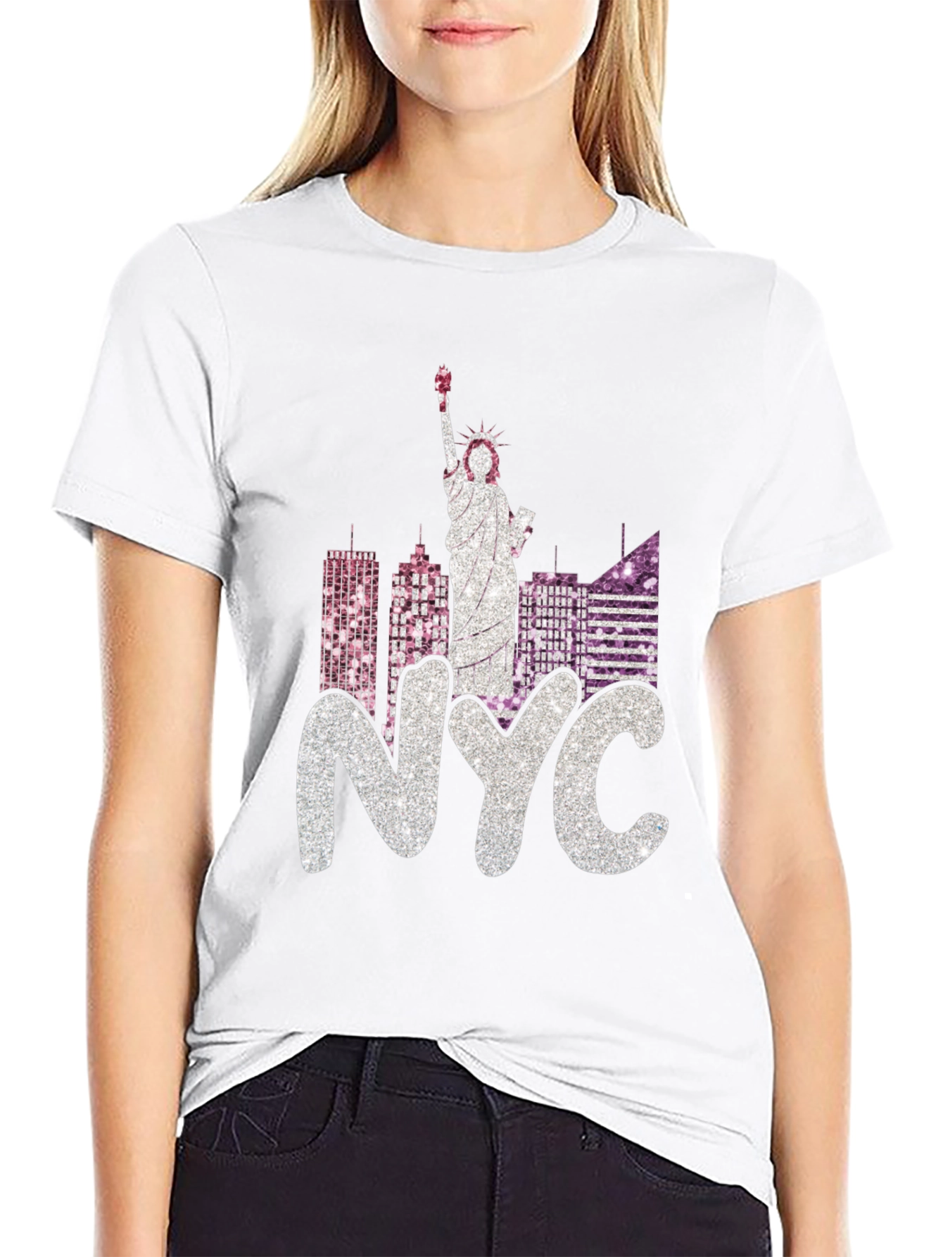 NYC Statue of Liberty Graphic Tee - Black