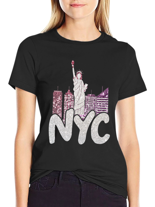 NYC Statue of Liberty Graphic Tee - Black