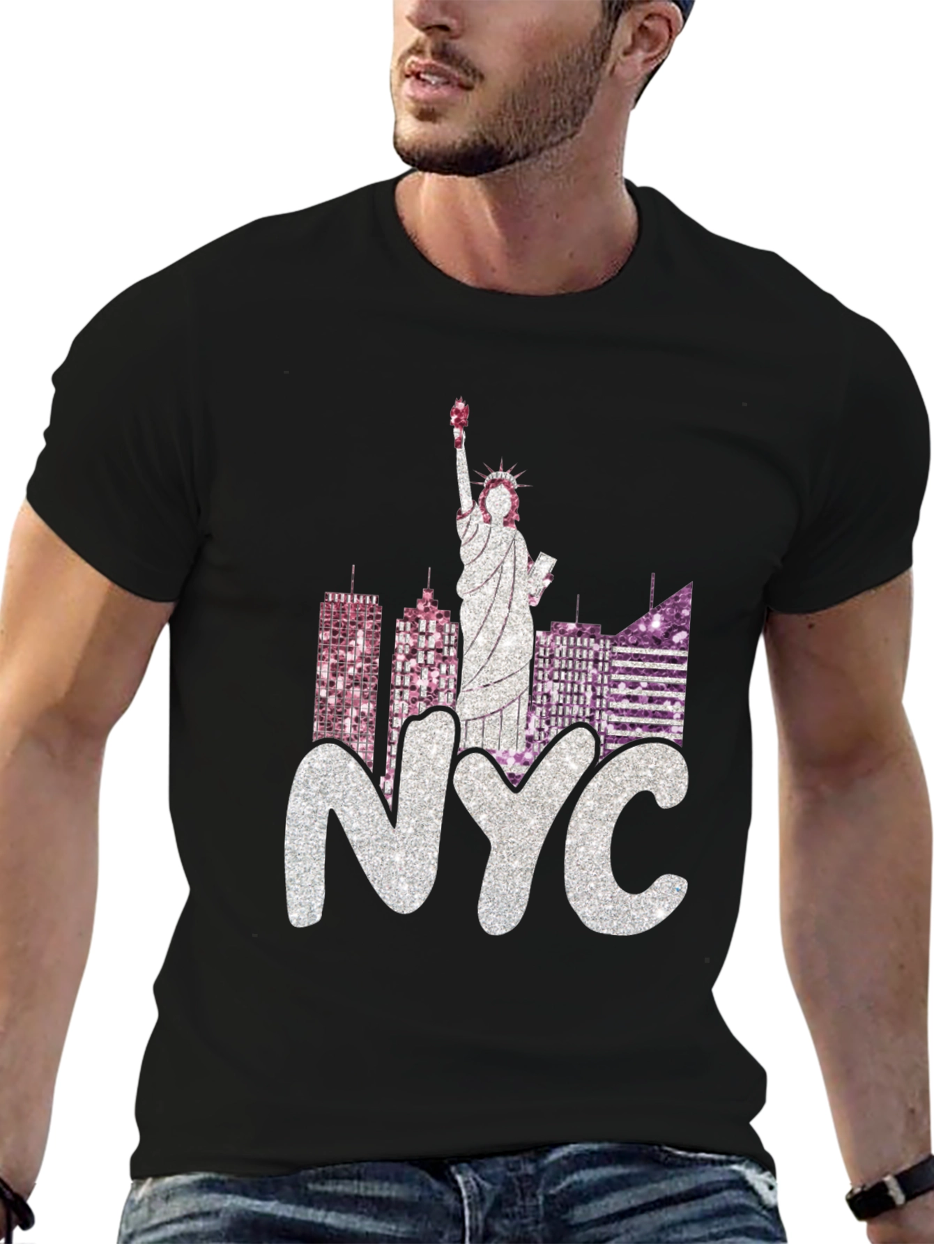 NYC Statue of Liberty Graphic Tee - Black