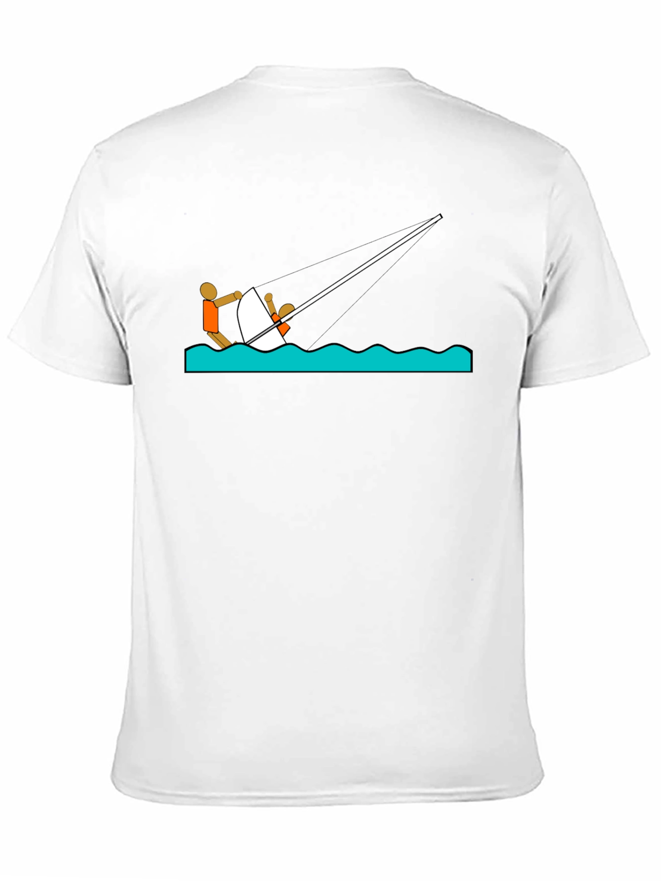 Black Sailing Tee - Stick Figure Design