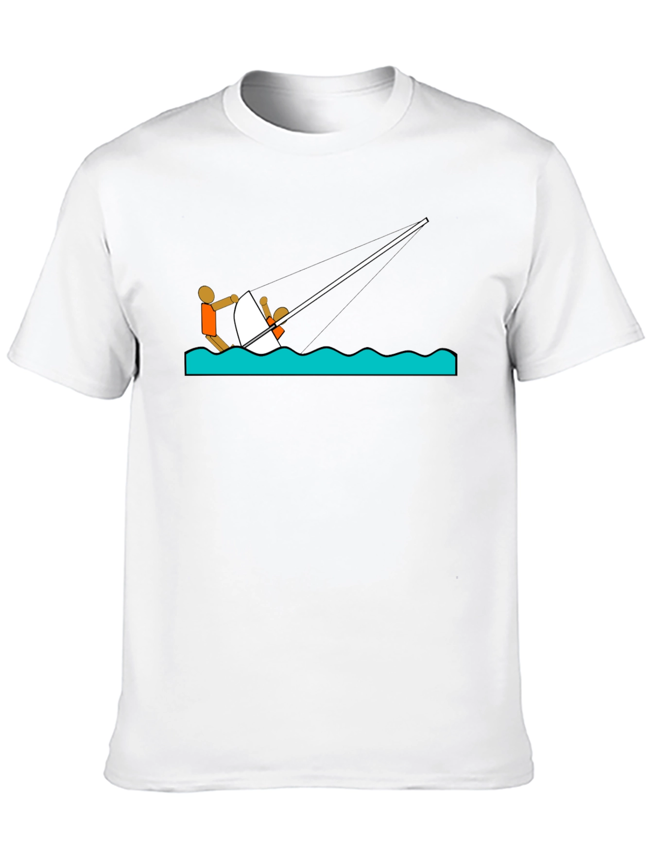 Black Sailing Tee - Stick Figure Design