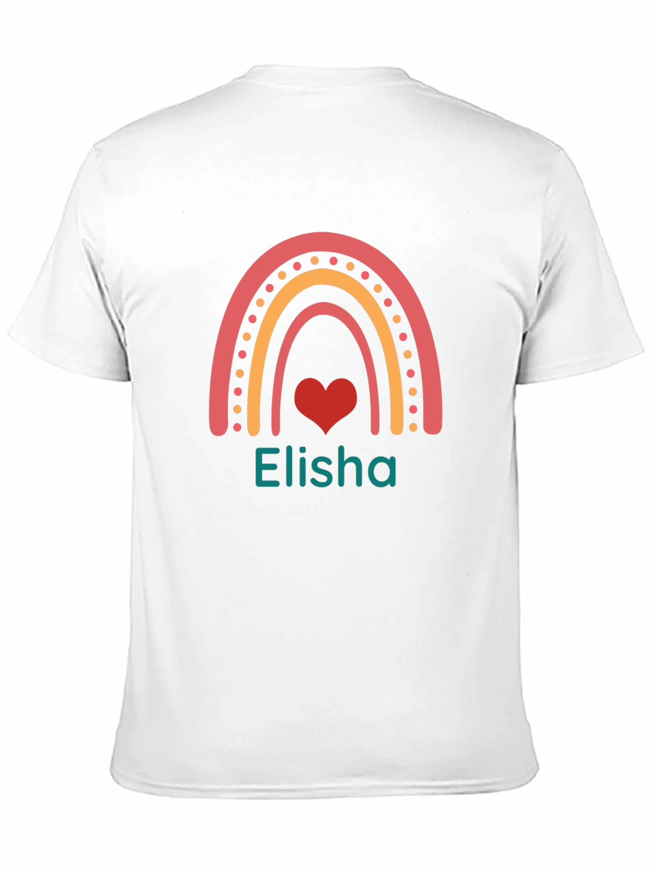 Personalized Elisha Rainbow Heart T-Shirt