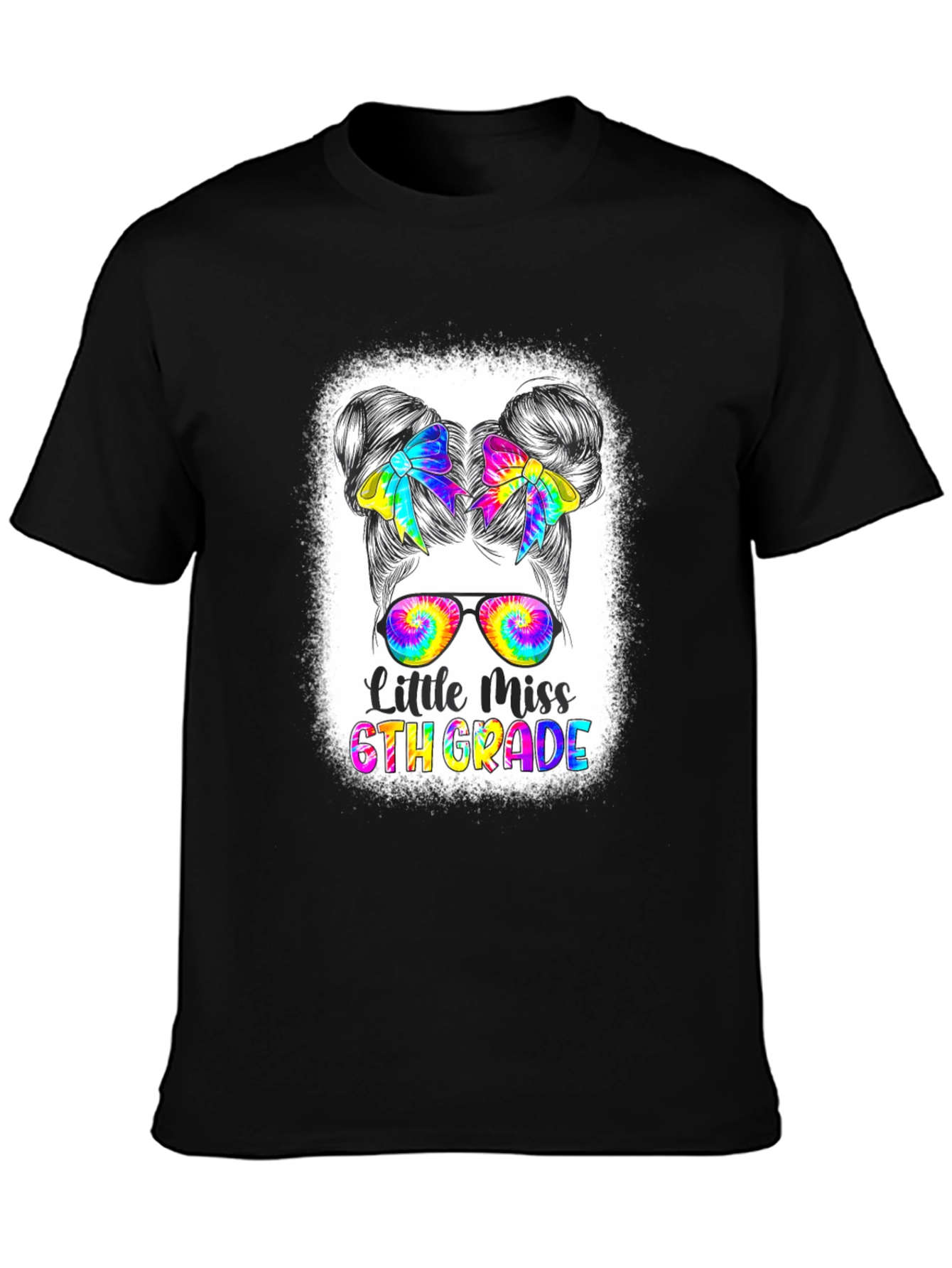 Little Miss 6th Grade Tie-Dye Graphic T-Shirt