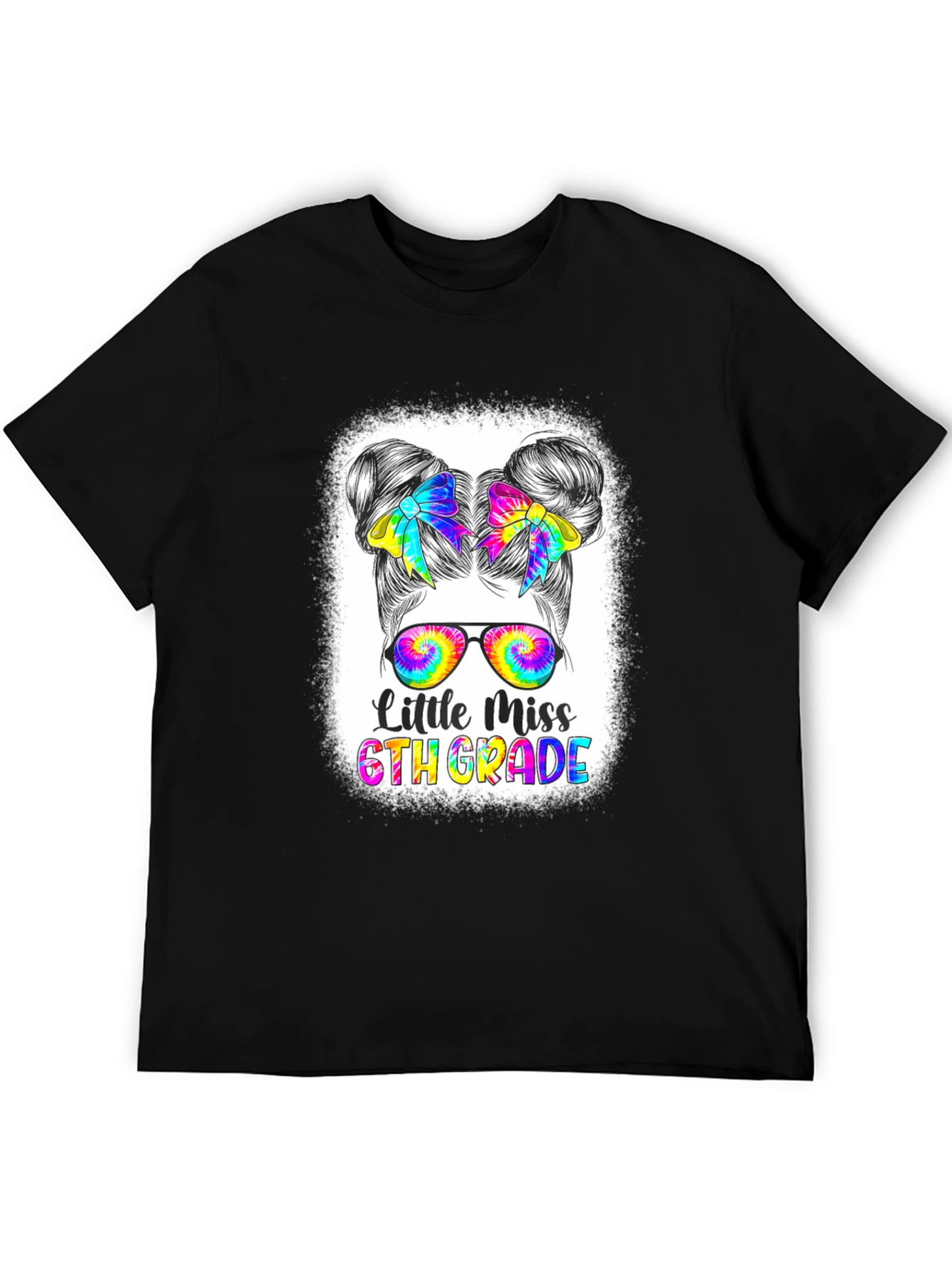 Little Miss 6th Grade Tie-Dye Graphic T-Shirt