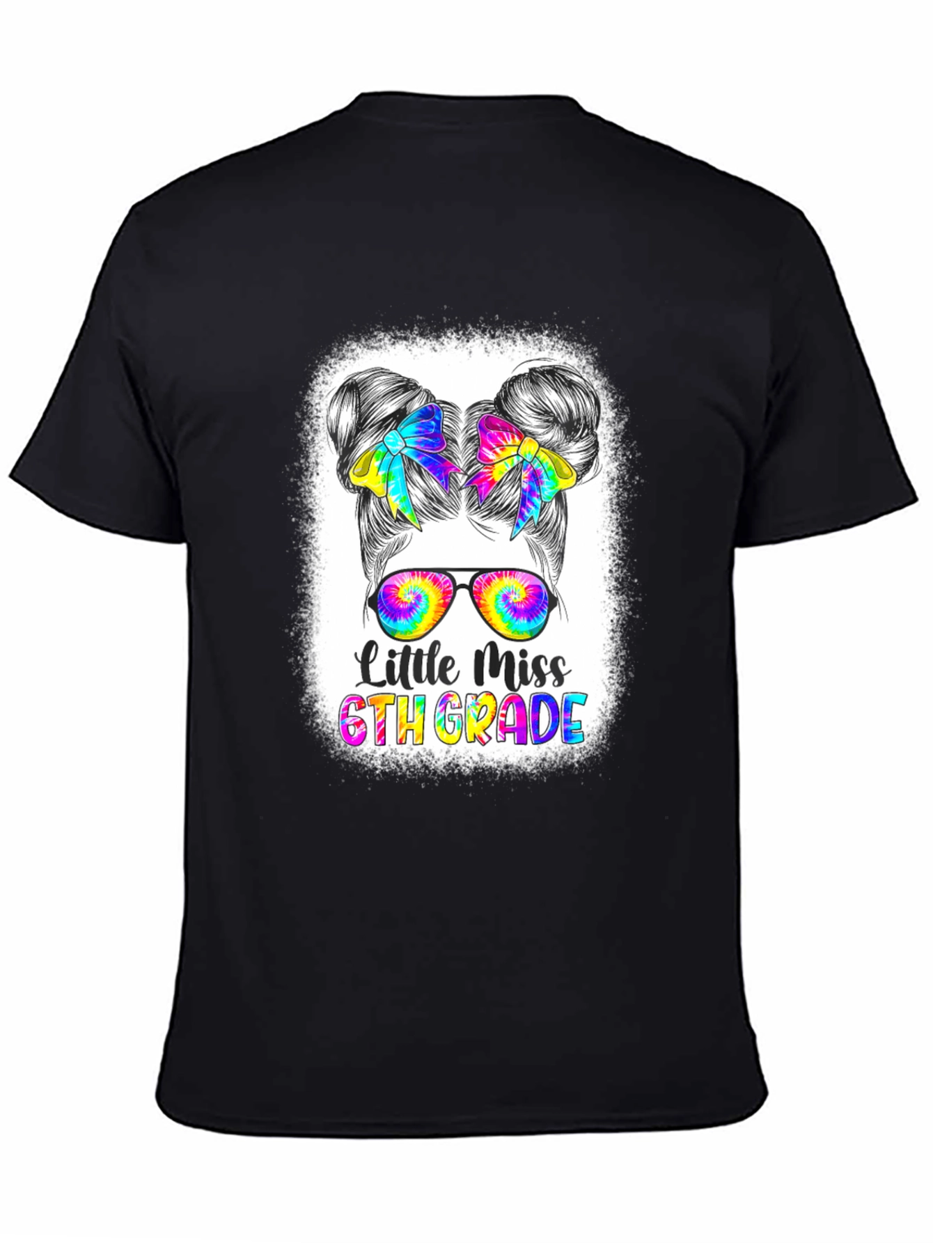 Little Miss 6th Grade Tie-Dye Graphic T-Shirt