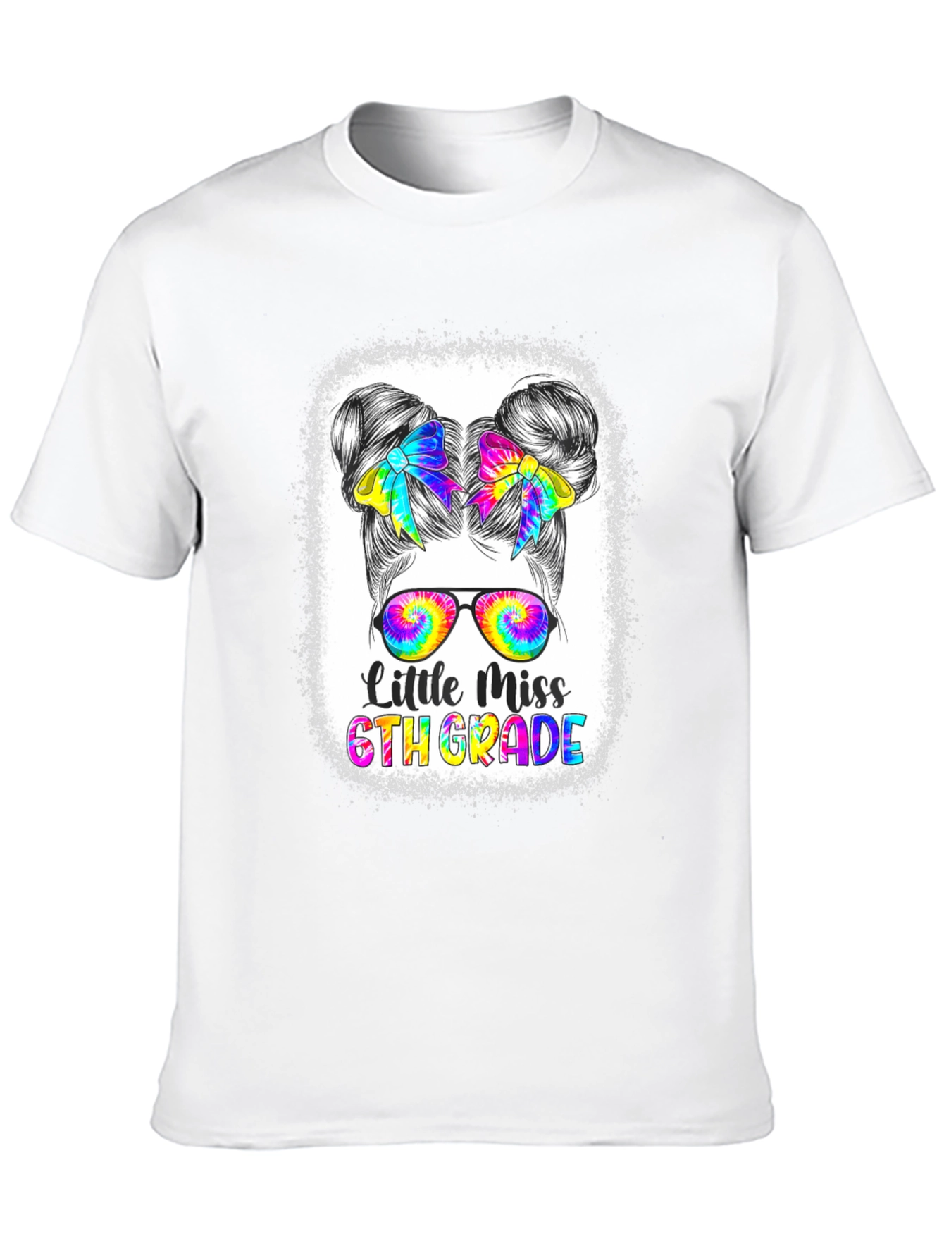 Little Miss 6th Grade Tie-Dye Graphic T-Shirt
