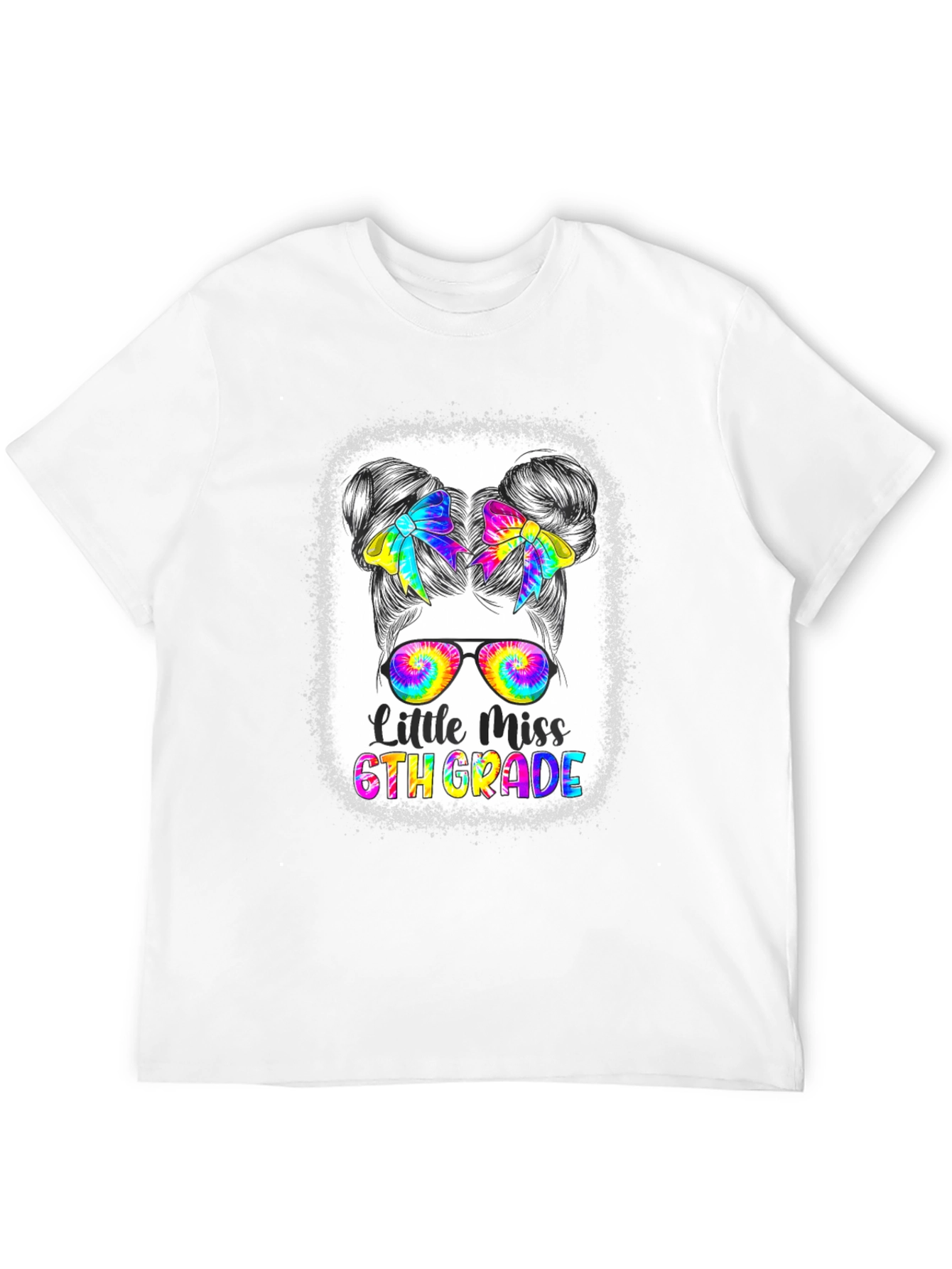 Little Miss 6th Grade Tie-Dye Graphic T-Shirt