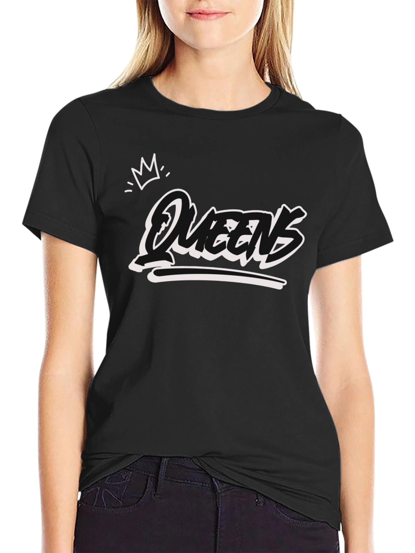 Queens Graphic T-Shirt - Black