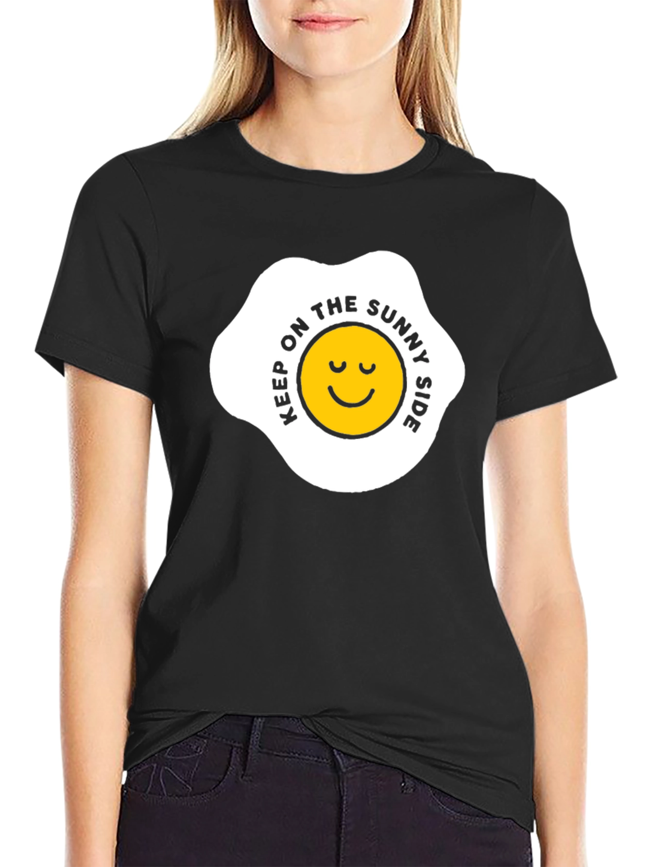 Sunny Side Up Graphic Tee - Black T-Shirt