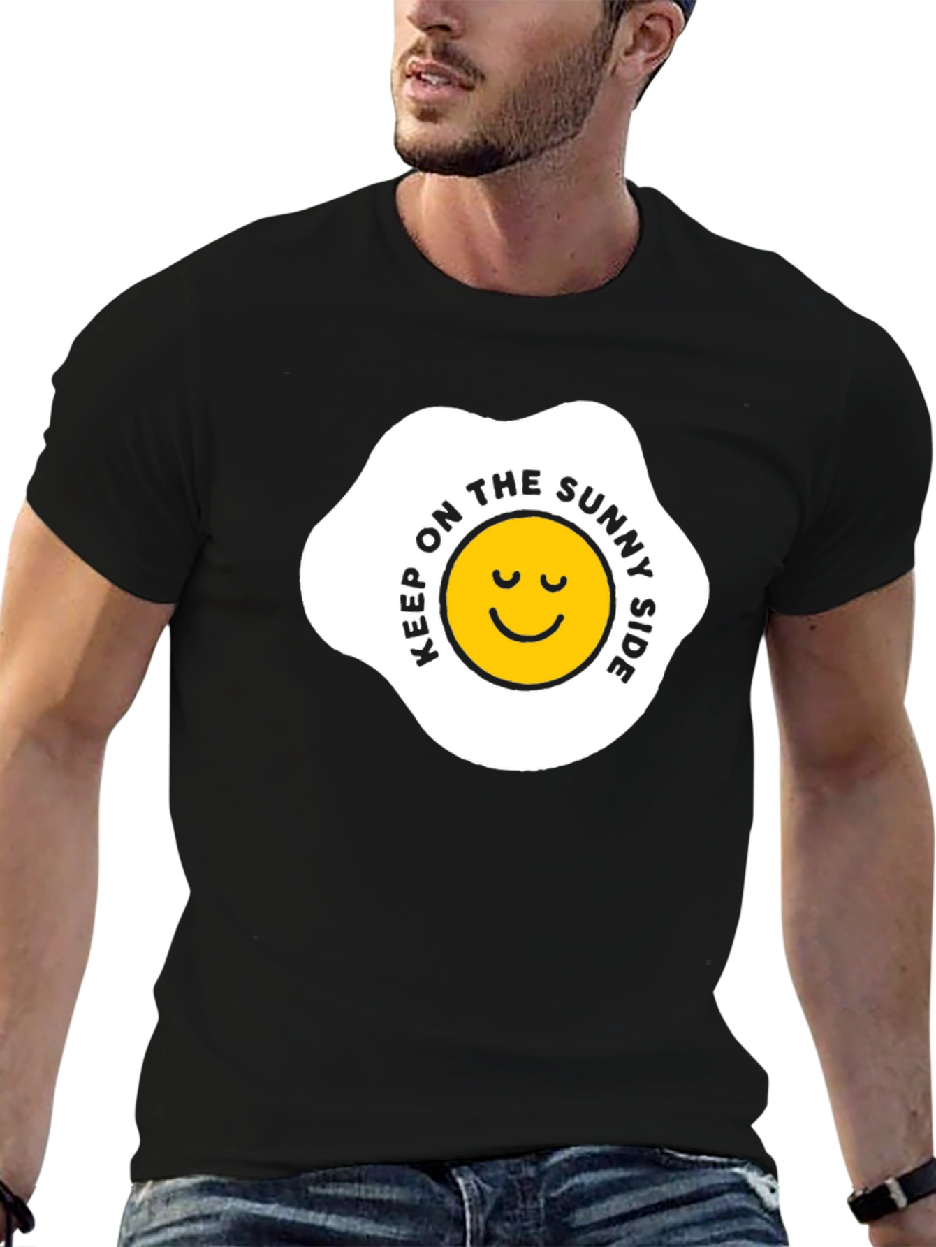Sunny Side Up Graphic Tee - Black T-Shirt