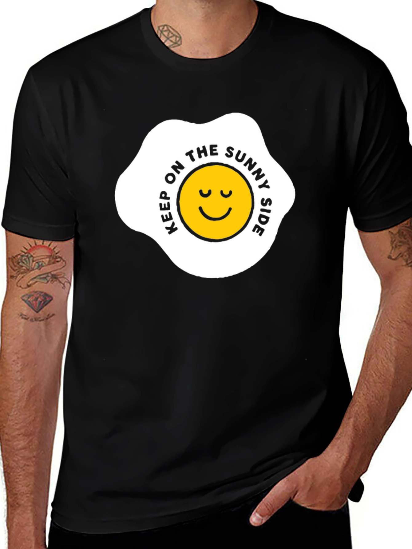 Sunny Side Up Graphic Tee - Black T-Shirt