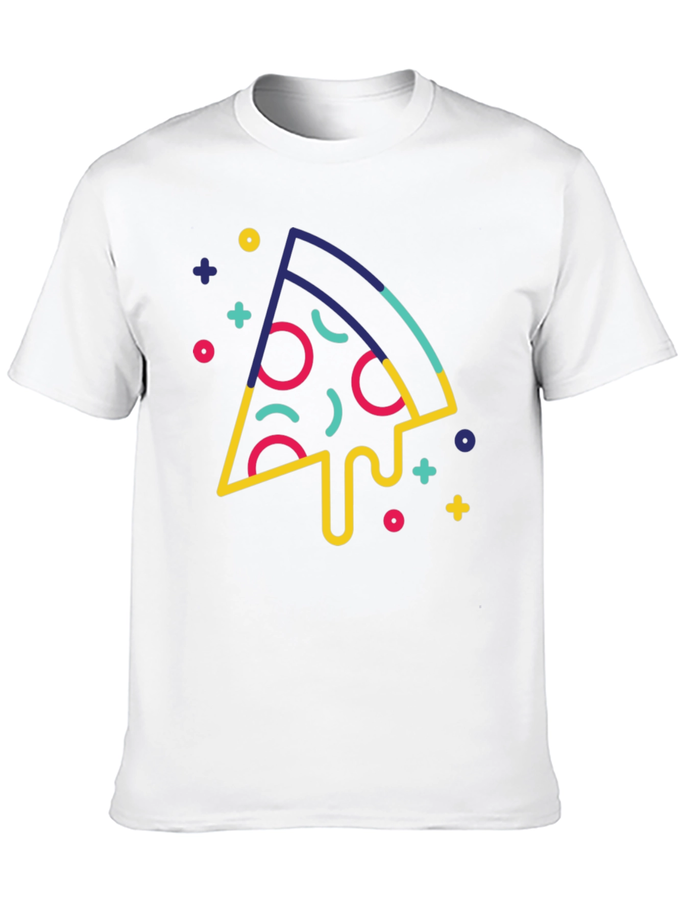 Funky Pizza Slice Graphic Black T-Shirt
