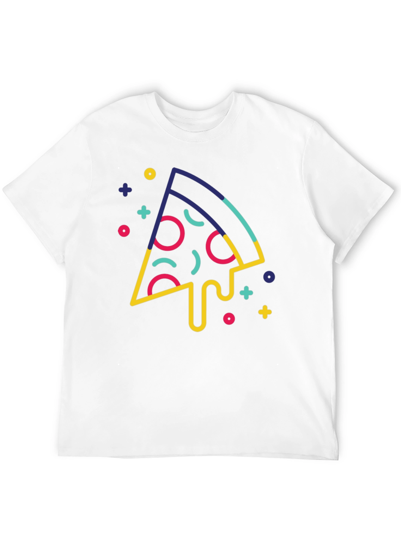 Funky Pizza Slice Graphic Black T-Shirt