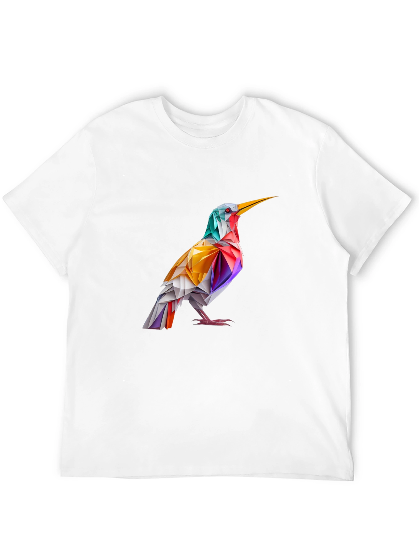 Abstract Bird Graphic Black T-Shirt