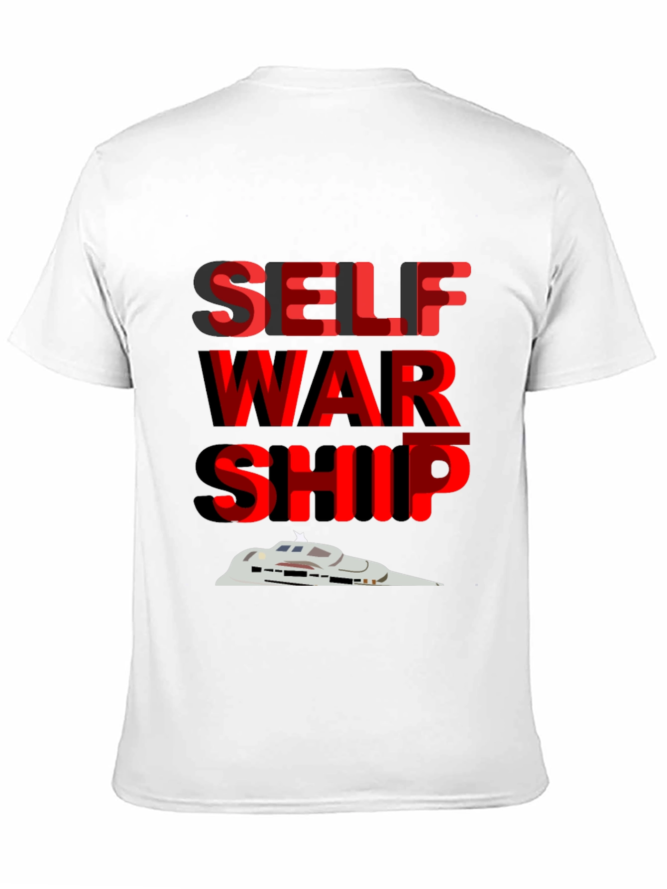 Self War Ship Graphic Tee - Cool Sci-Fi Design