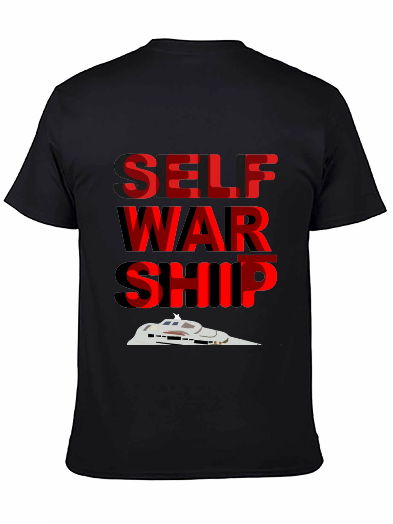 Self War Ship Graphic Tee - Cool Sci-Fi Design