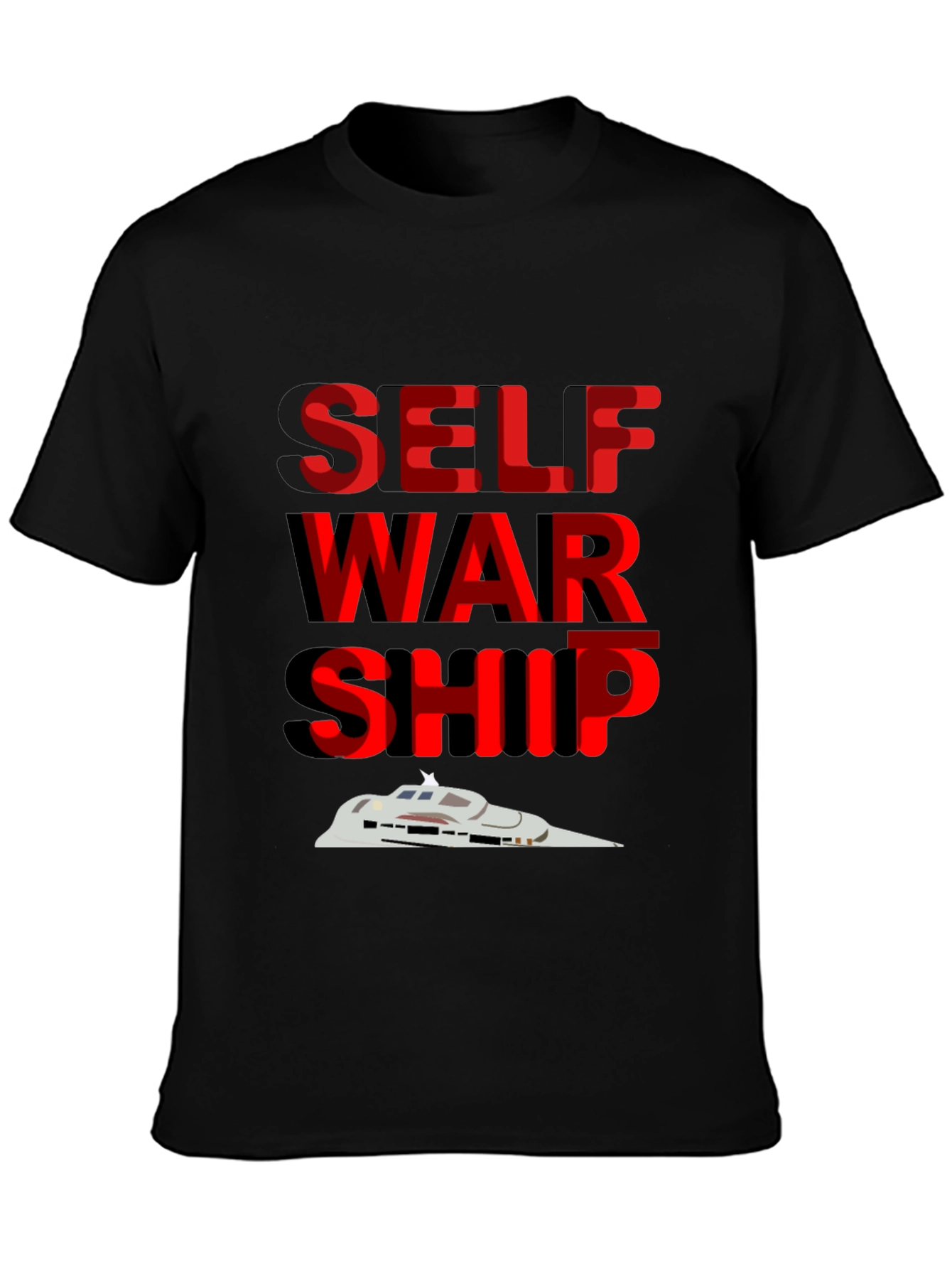 Self War Ship Graphic Tee - Cool Sci-Fi Design