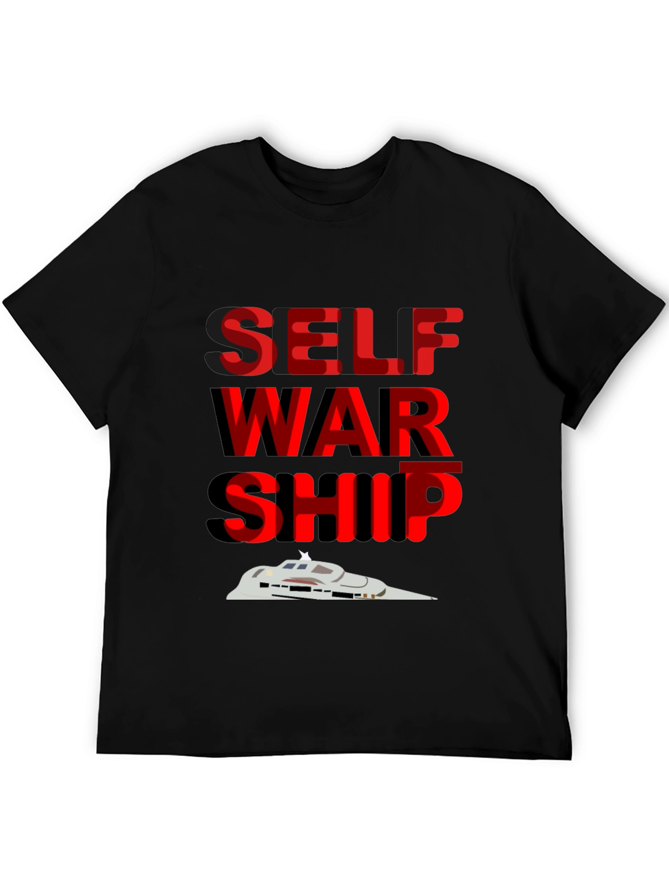 Self War Ship Graphic Tee - Cool Sci-Fi Design