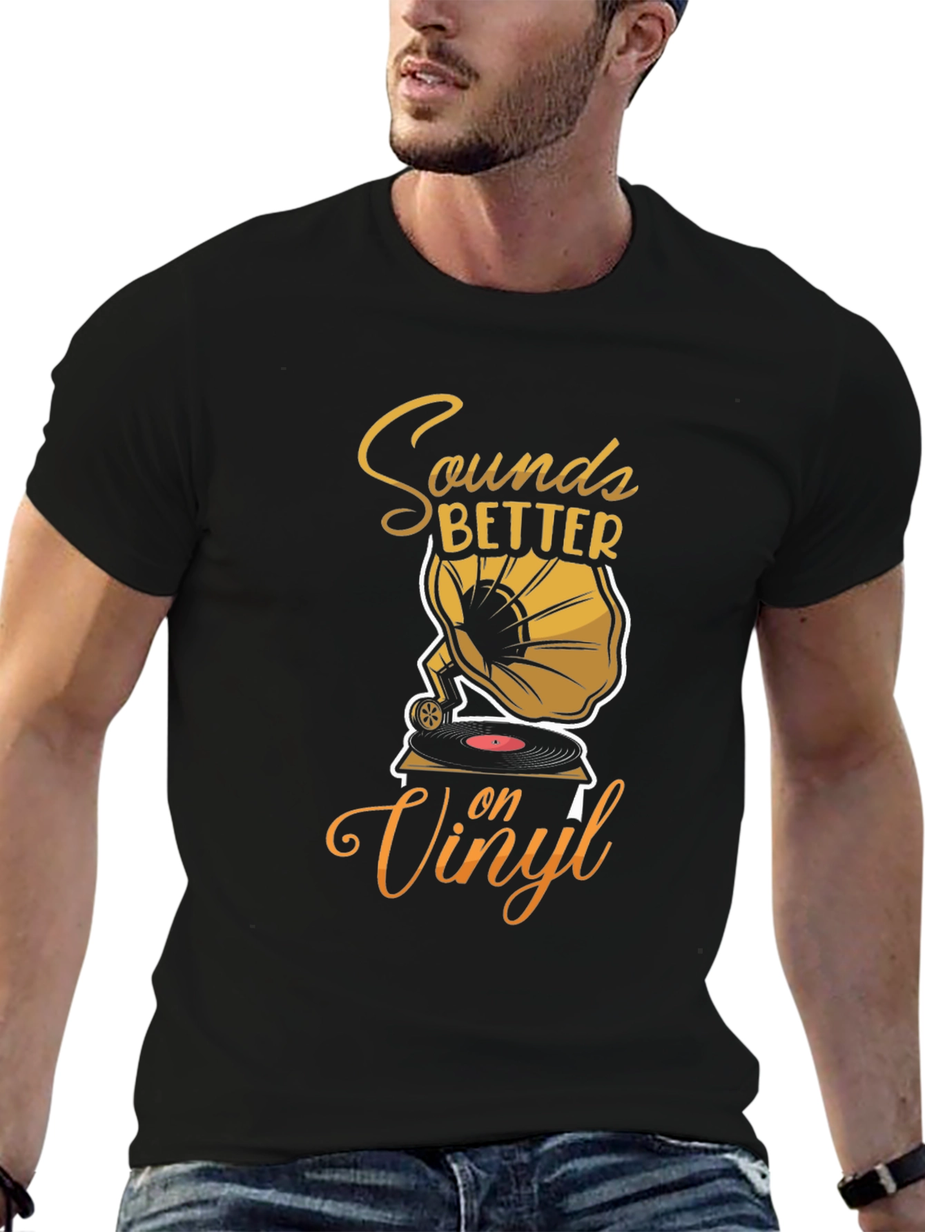 Sounds Better On Vinyl Black Graphic Tee