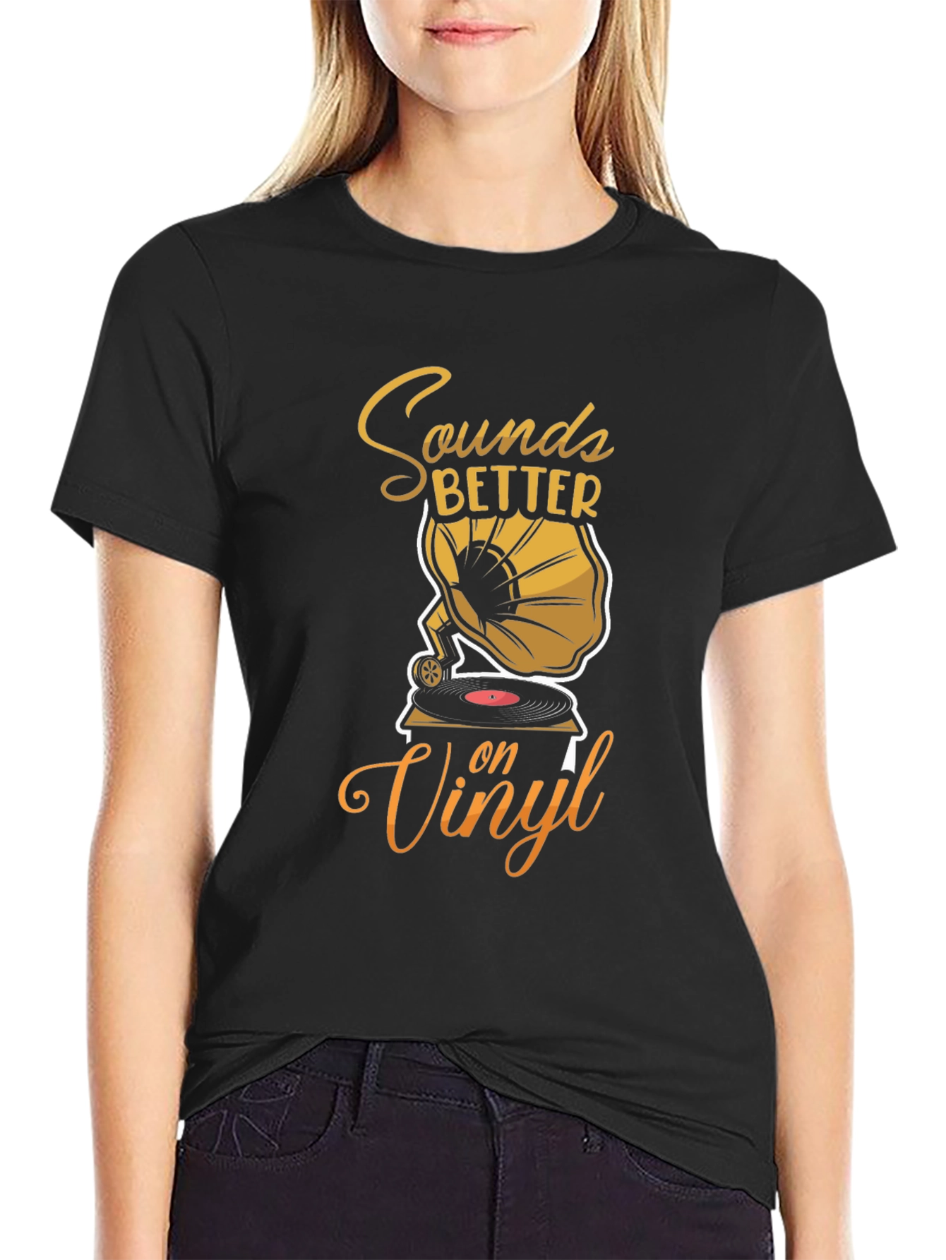 Sounds Better On Vinyl Black Graphic Tee