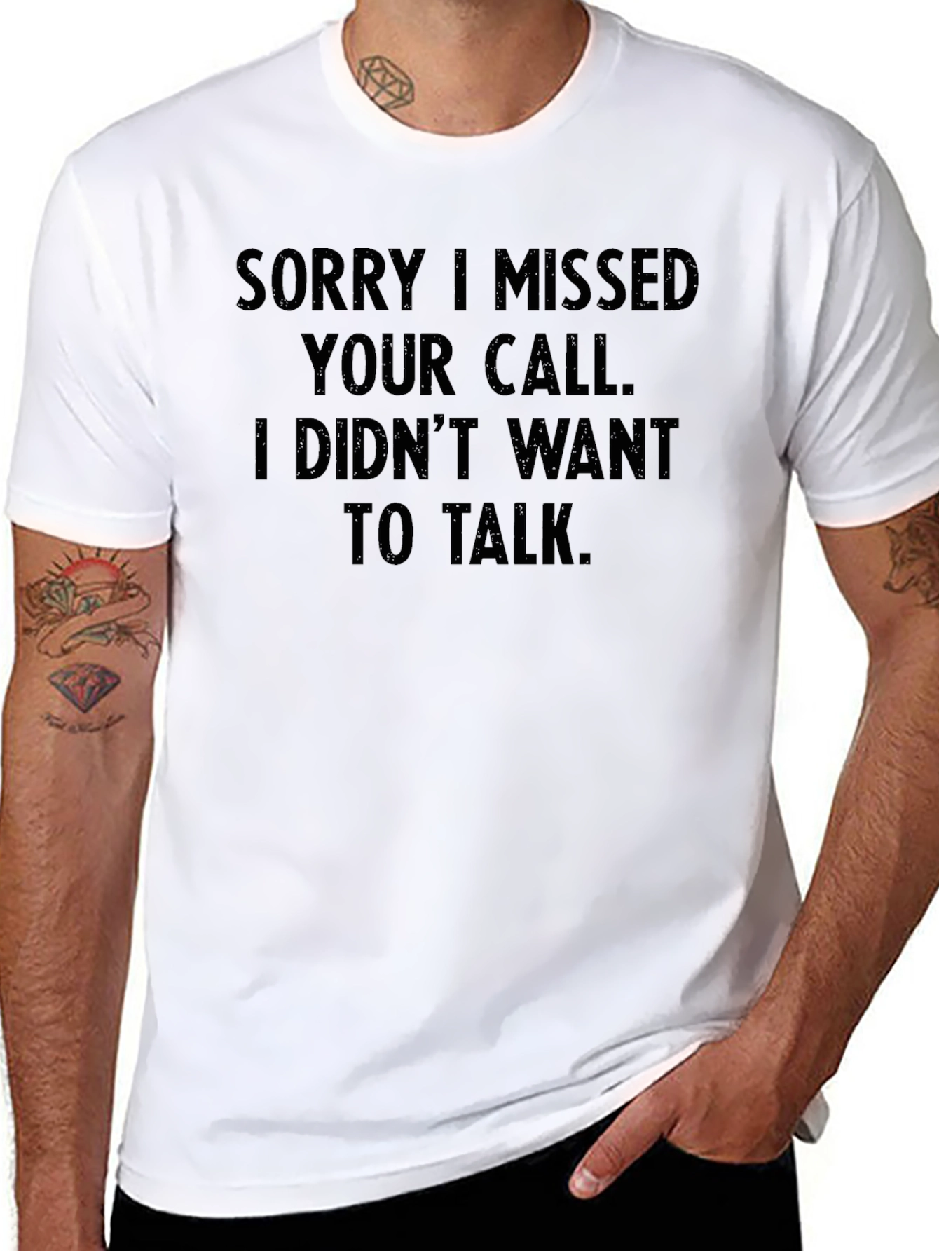 Funny Sorry I Missed Your Call Graphic T-Shirt