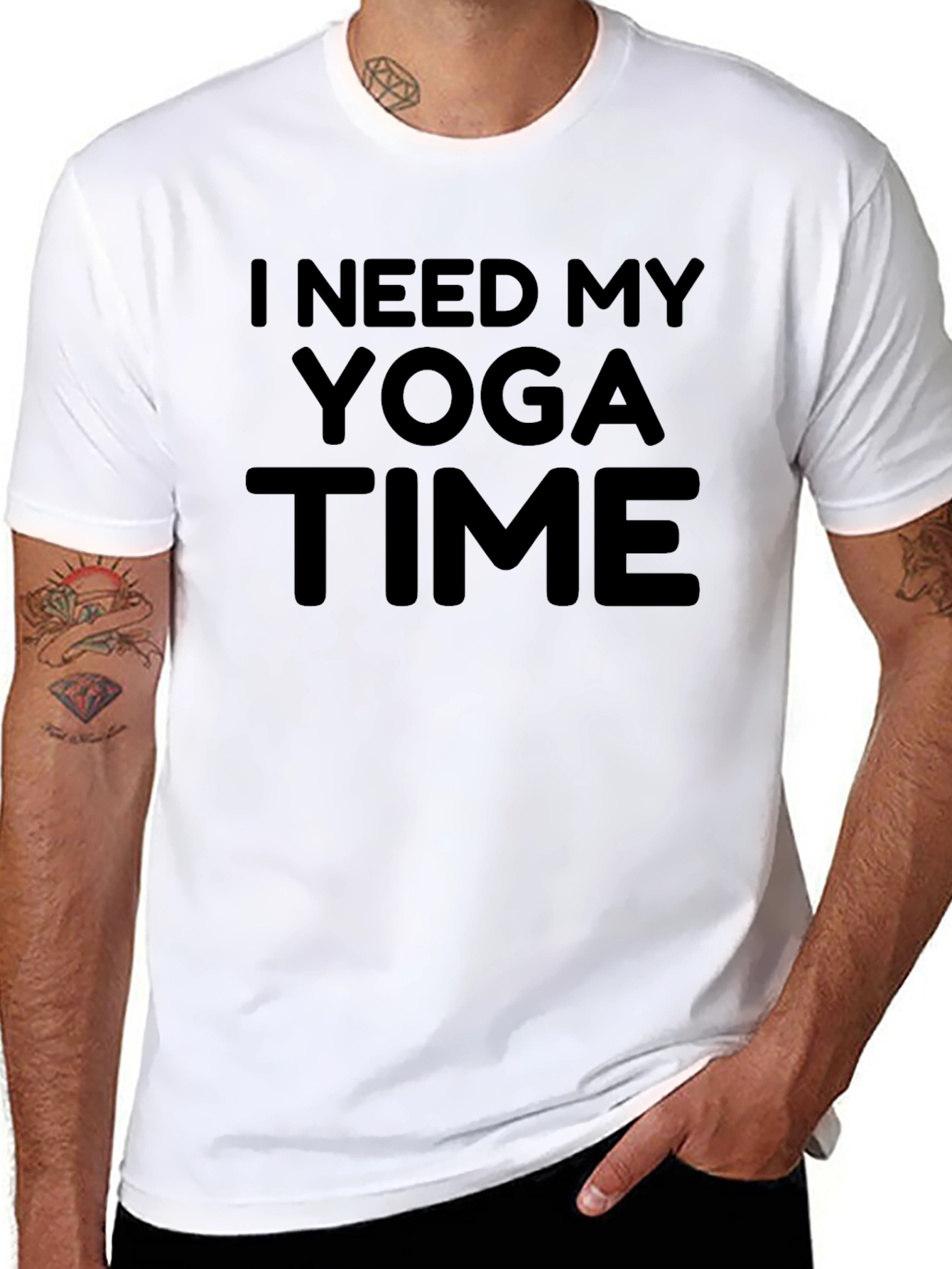 I Need My Yoga Time Black T-Shirt