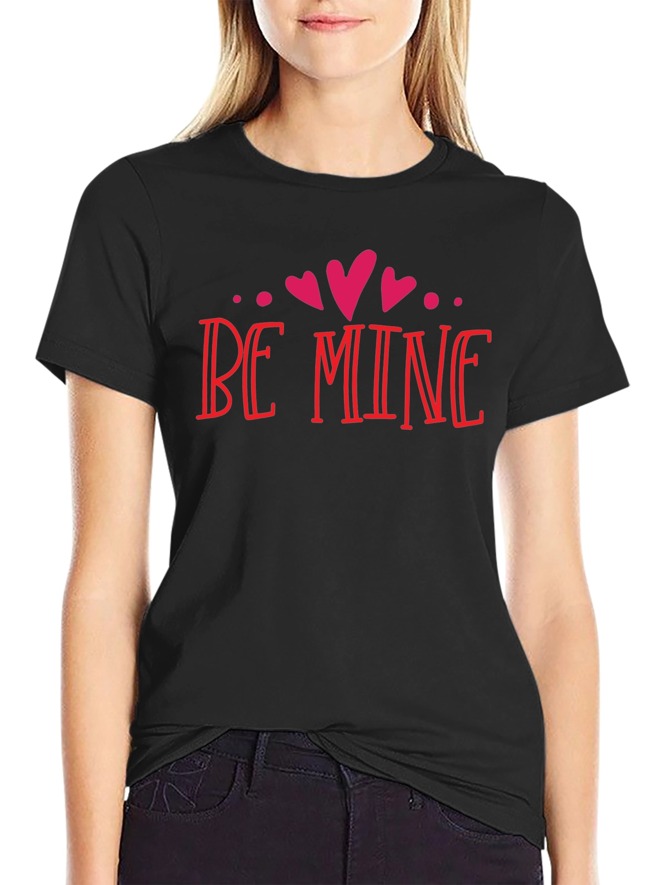 Be Mine Valentines Day Black T-Shirt