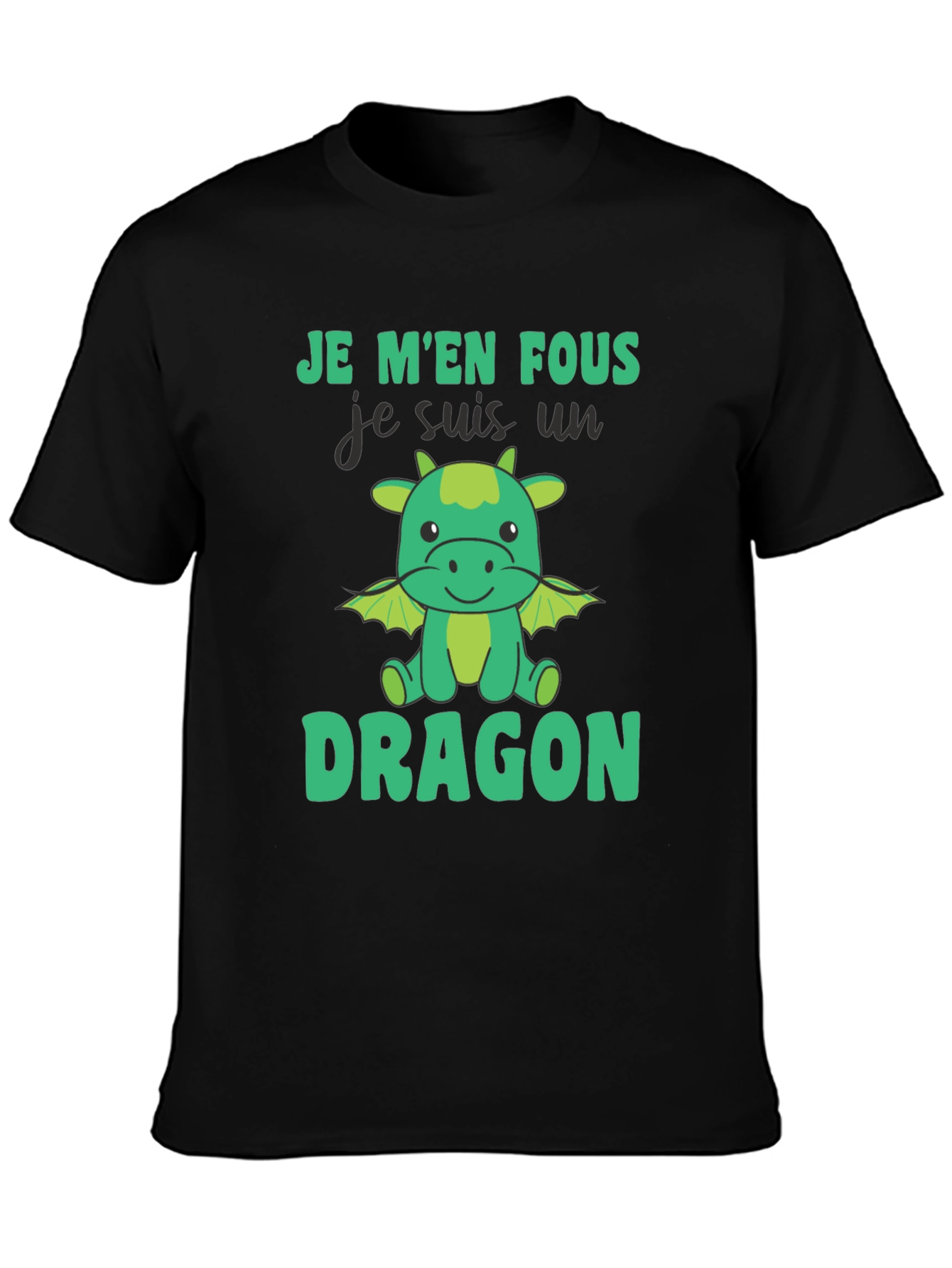 Je Men Fous Dragon T-Shirt - Black Cotton Tee
