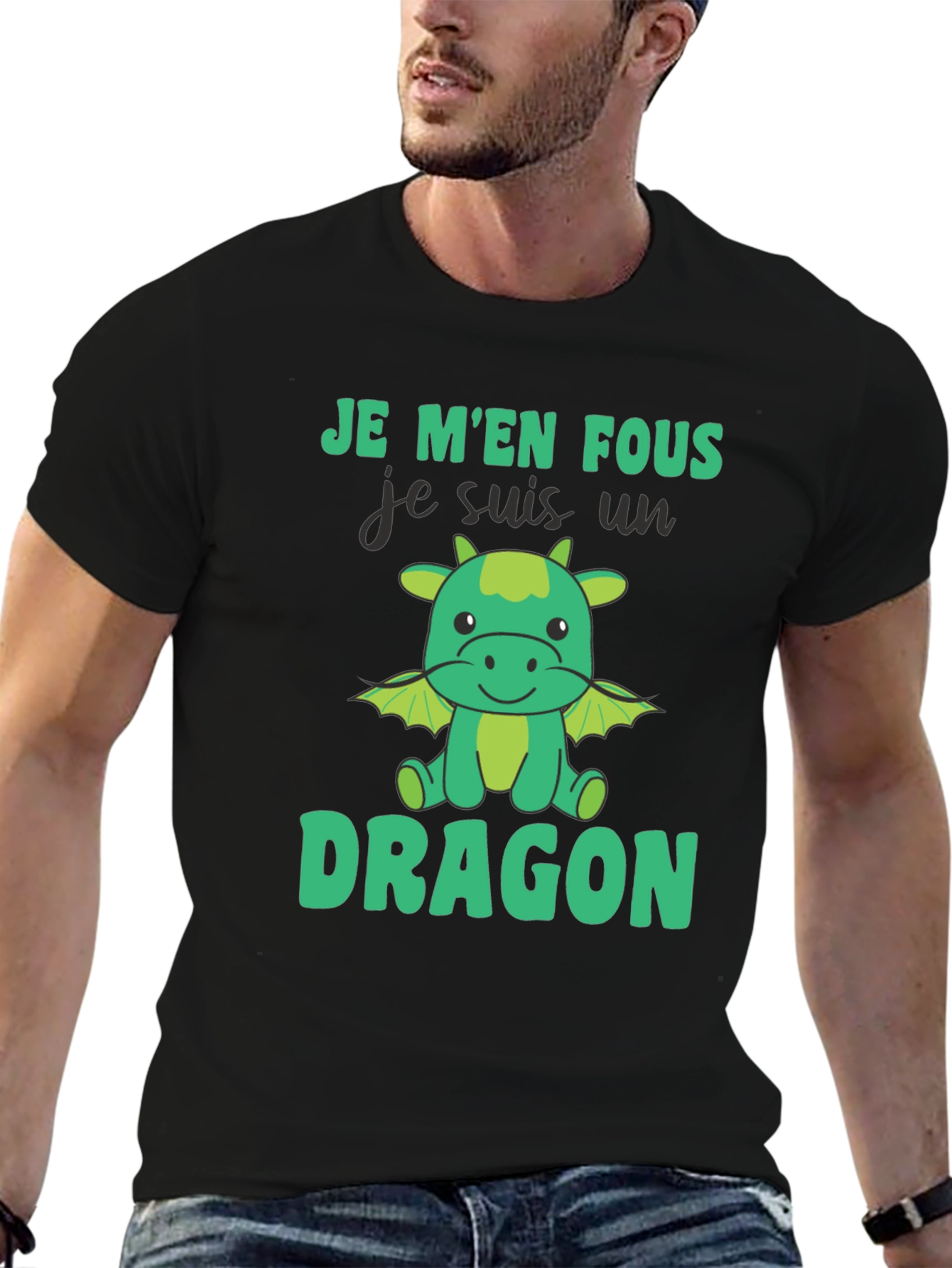 Je Men Fous Dragon T-Shirt - Black Cotton Tee