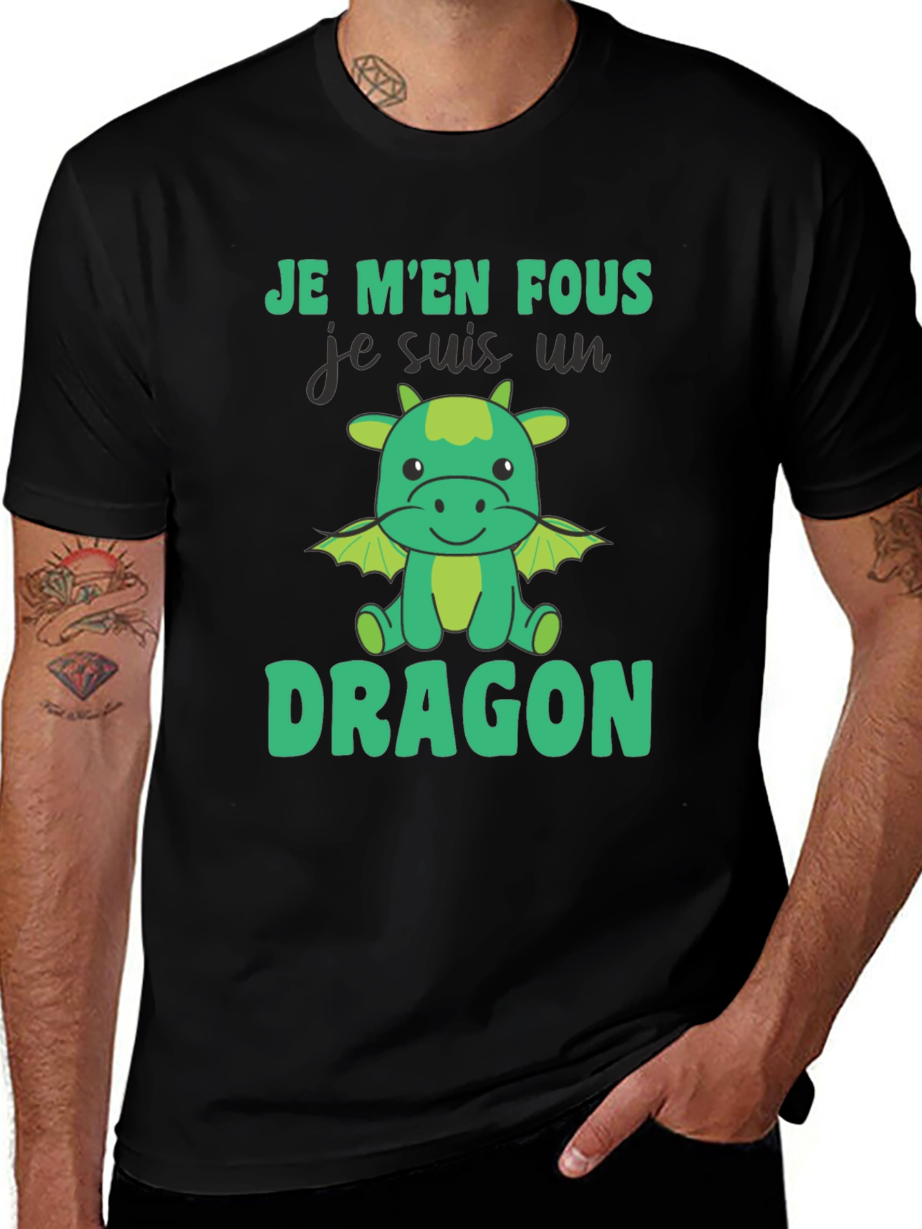 Je Men Fous Dragon T-Shirt - Black Cotton Tee