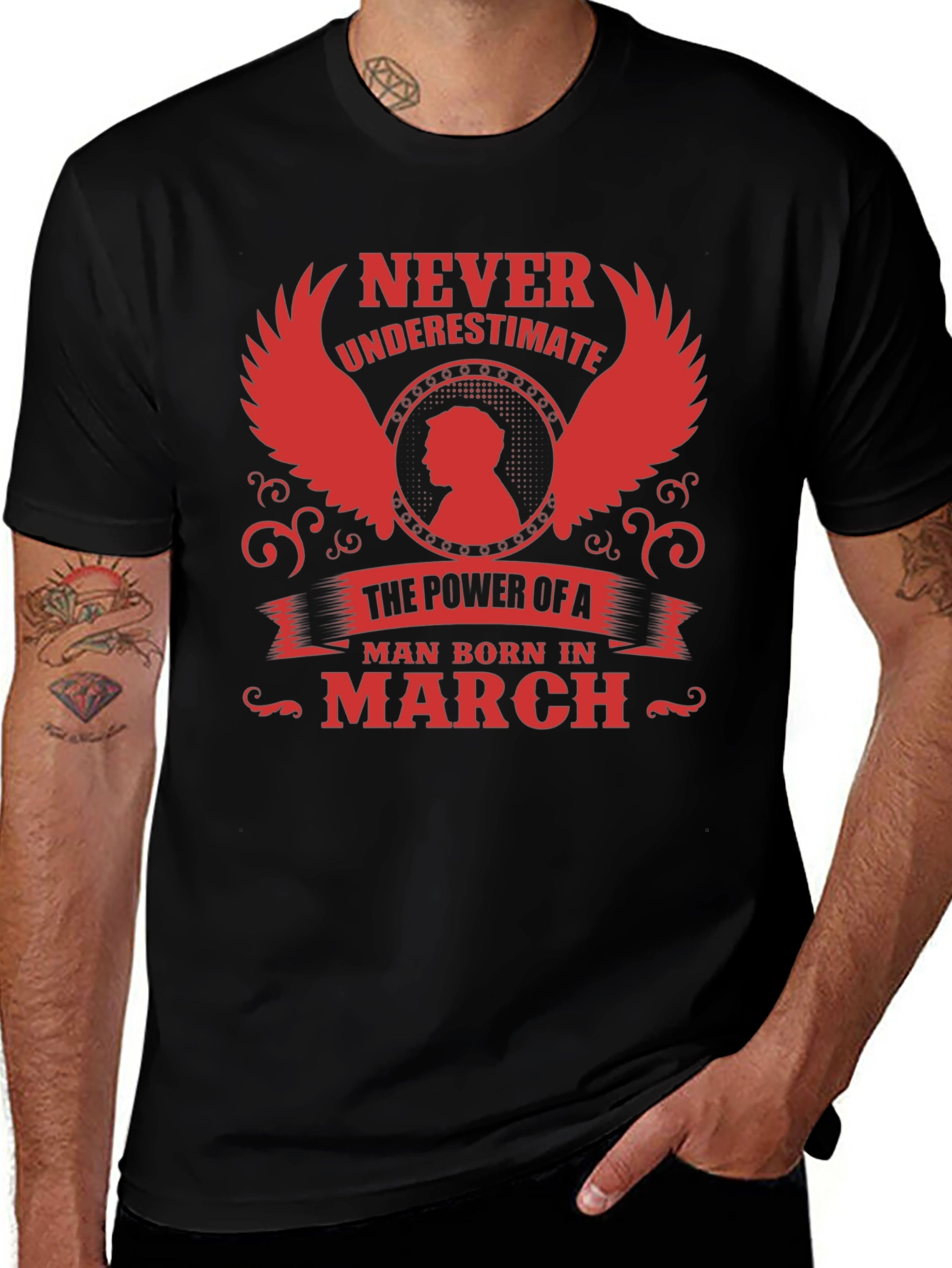 Never Underestimate a Man Born in March T-Shirt