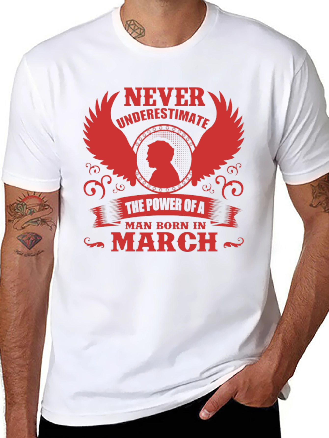Never Underestimate a Man Born in March T-Shirt