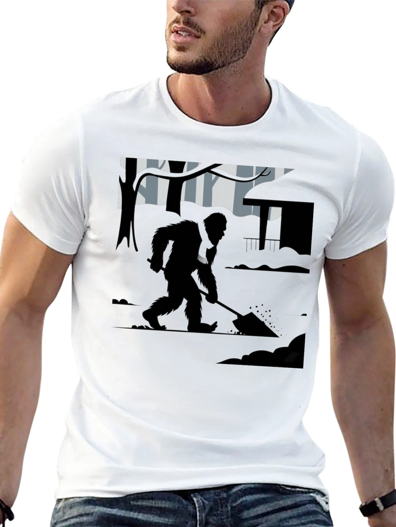 Bigfoot Digging T-Shirt - Cryptid Tee