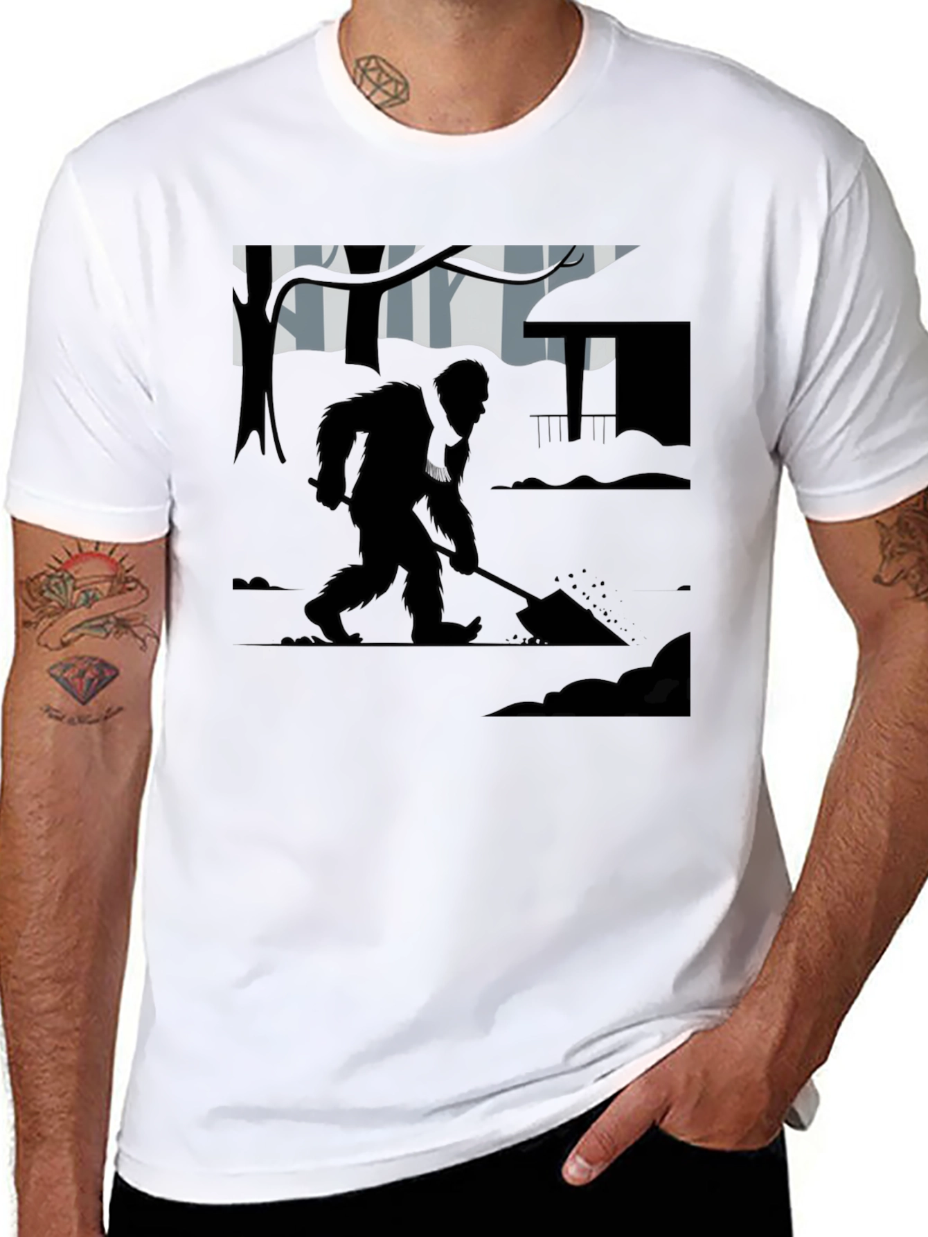 Bigfoot Digging T-Shirt - Cryptid Tee