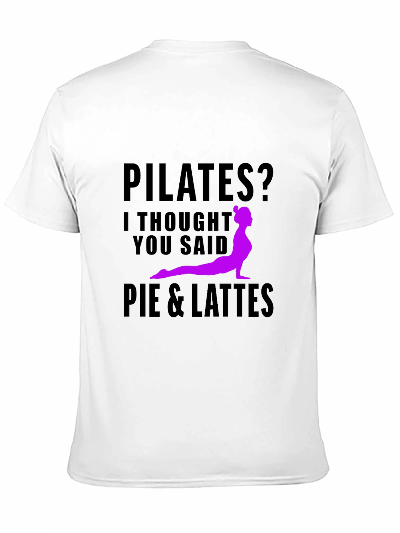 Pilates Pie & Lattes Funny Black T-Shirt