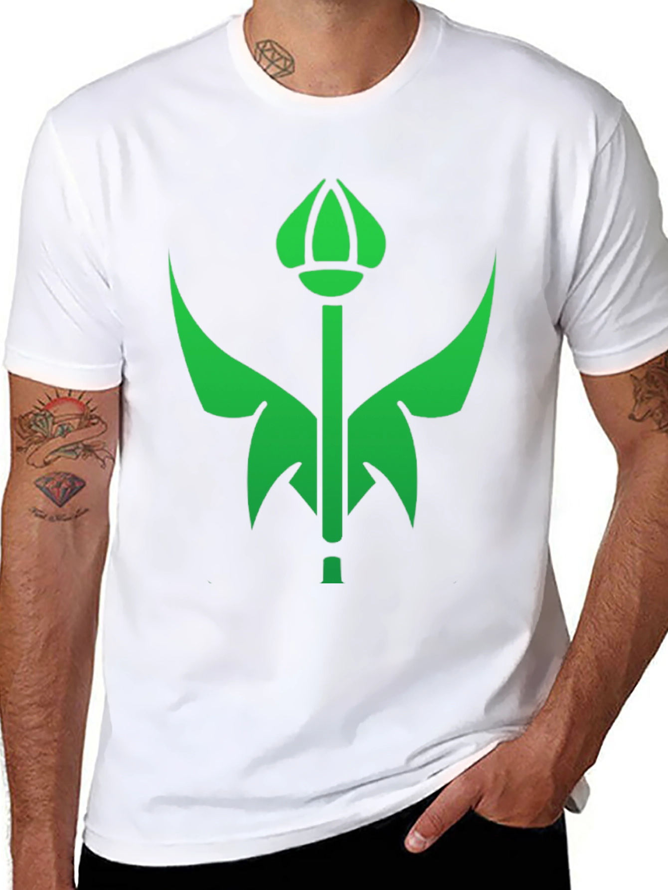 Green Emblem Black T-Shirt