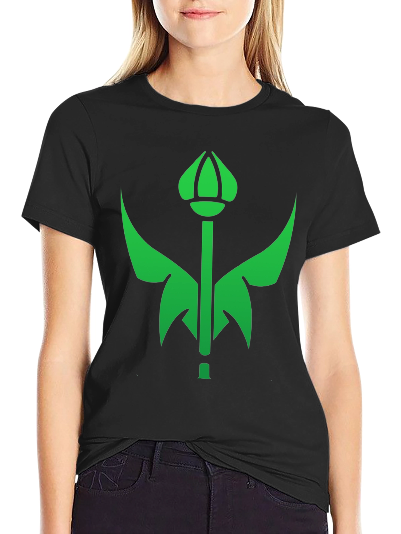 Green Emblem Black T-Shirt