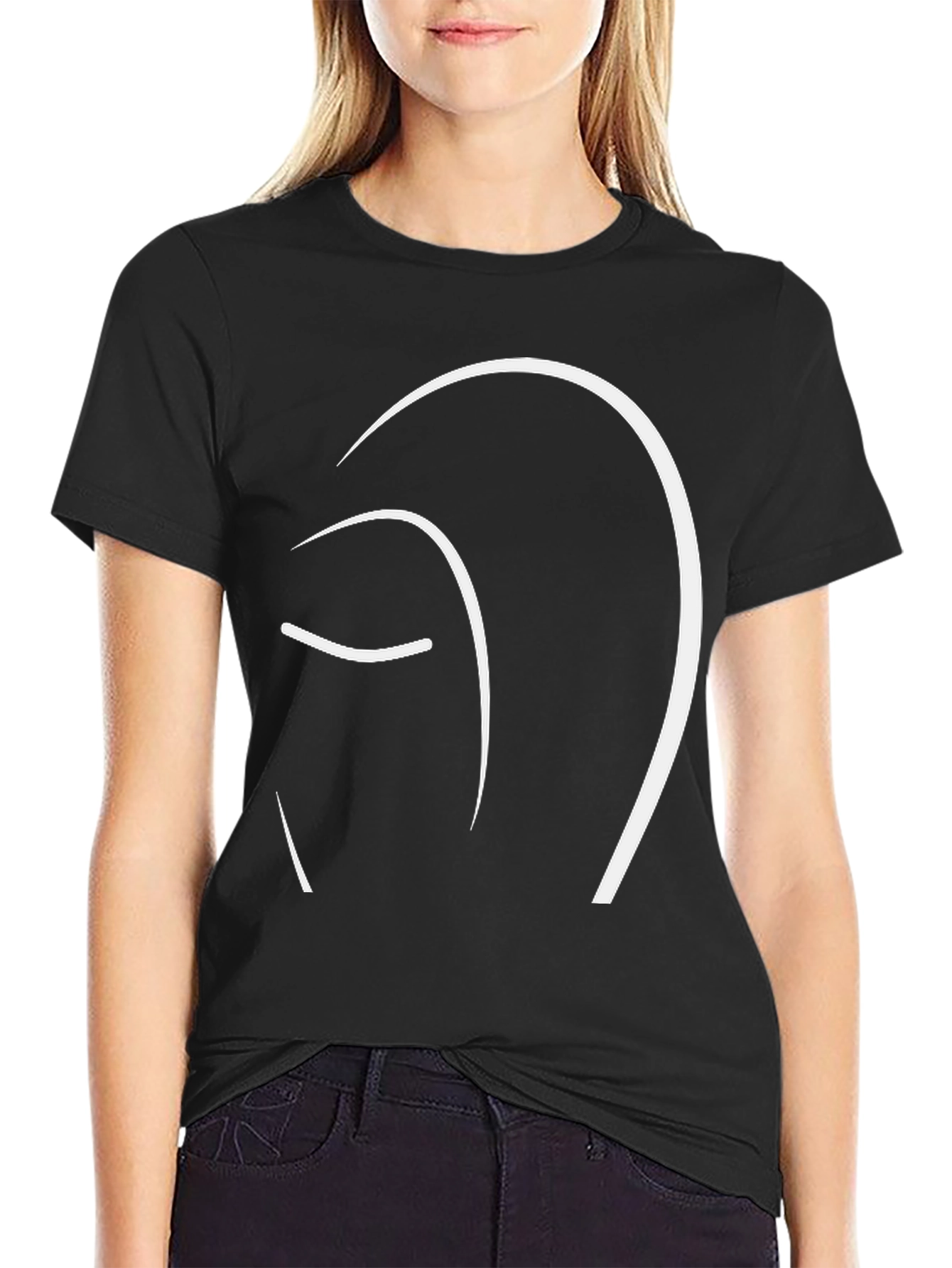 Minimalist Face Line Art T-Shirt