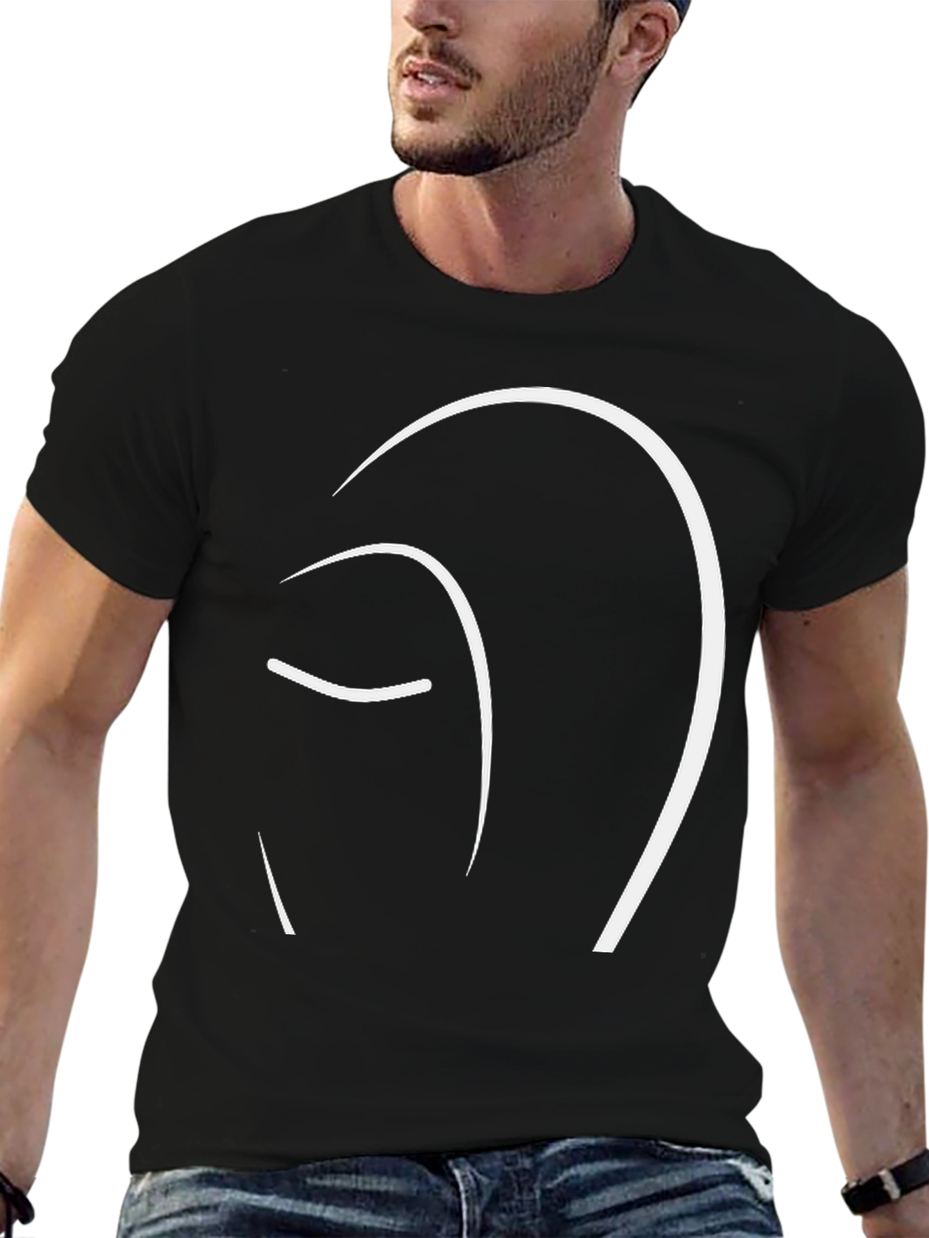 Minimalist Face Line Art T-Shirt