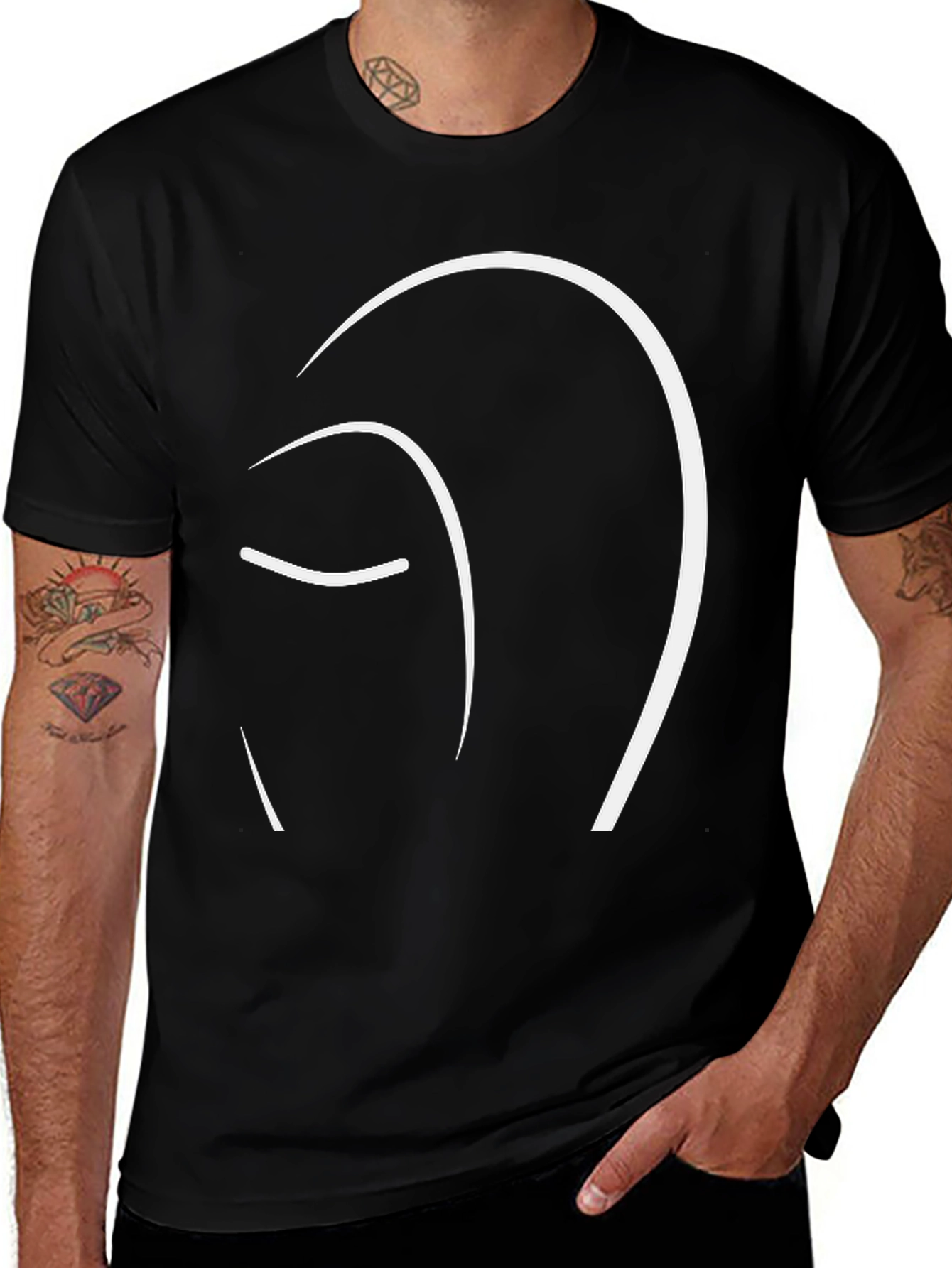 Minimalist Face Line Art T-Shirt