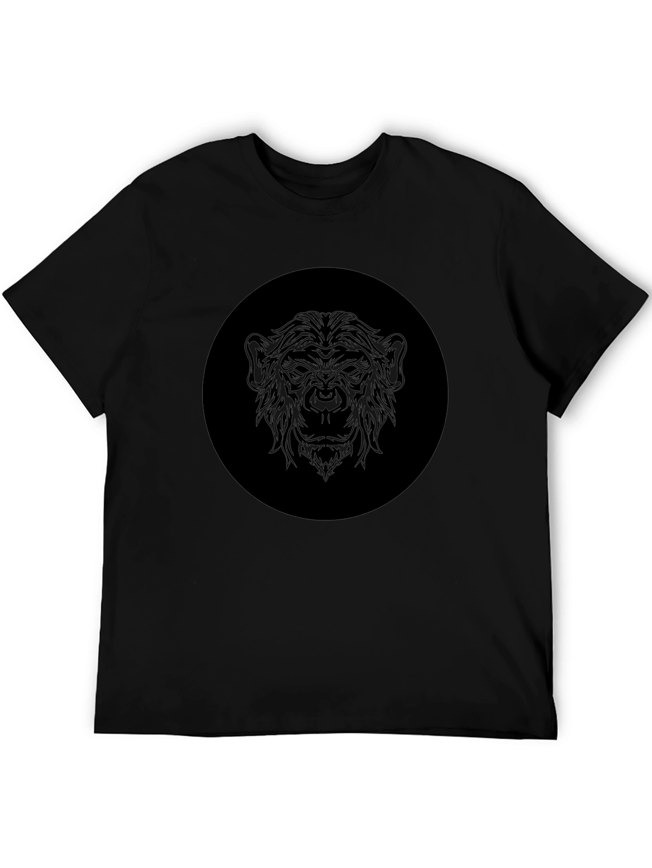Mens Black Graphic T-Shirt - Monkey Design
