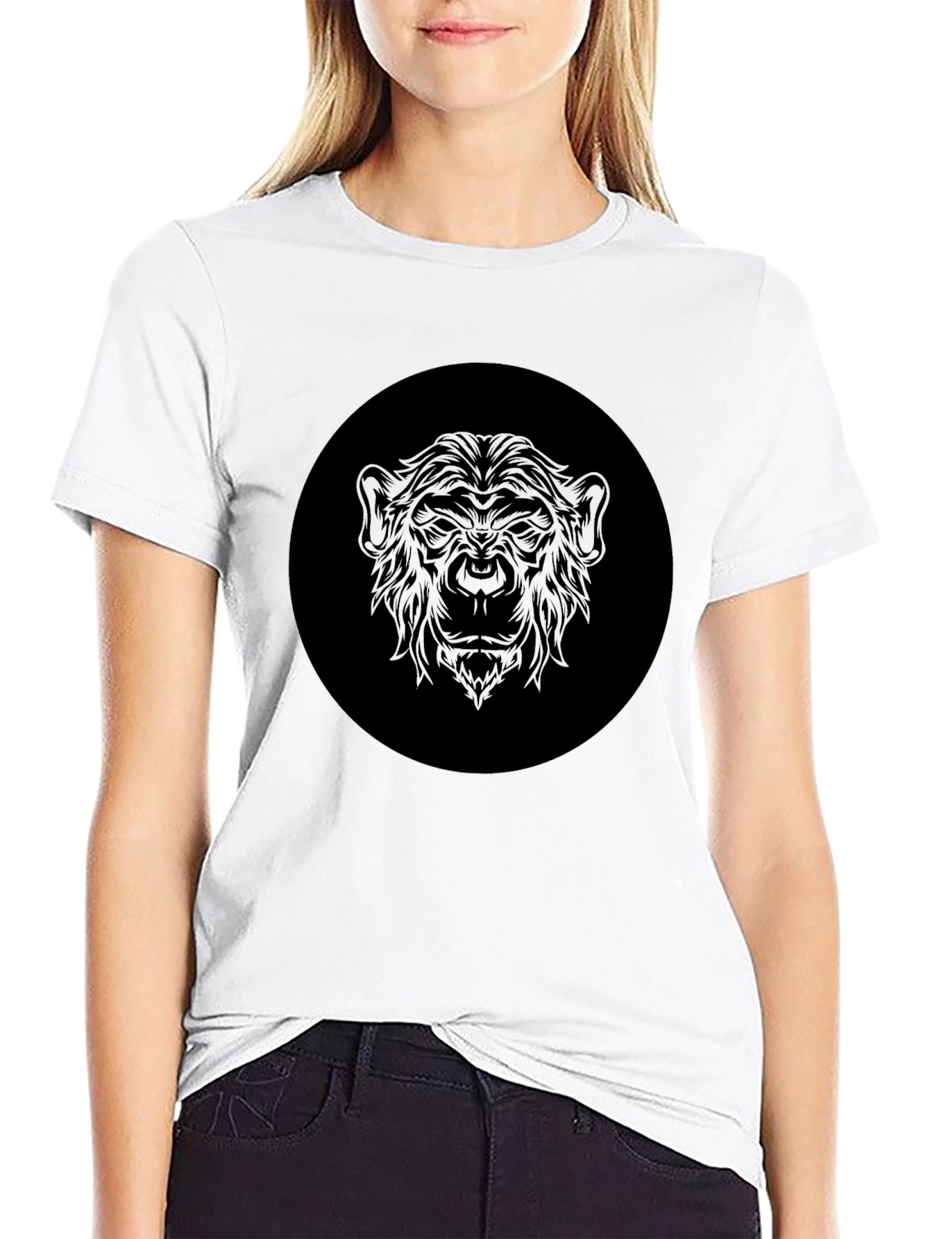 Mens Black Graphic T-Shirt - Monkey Design