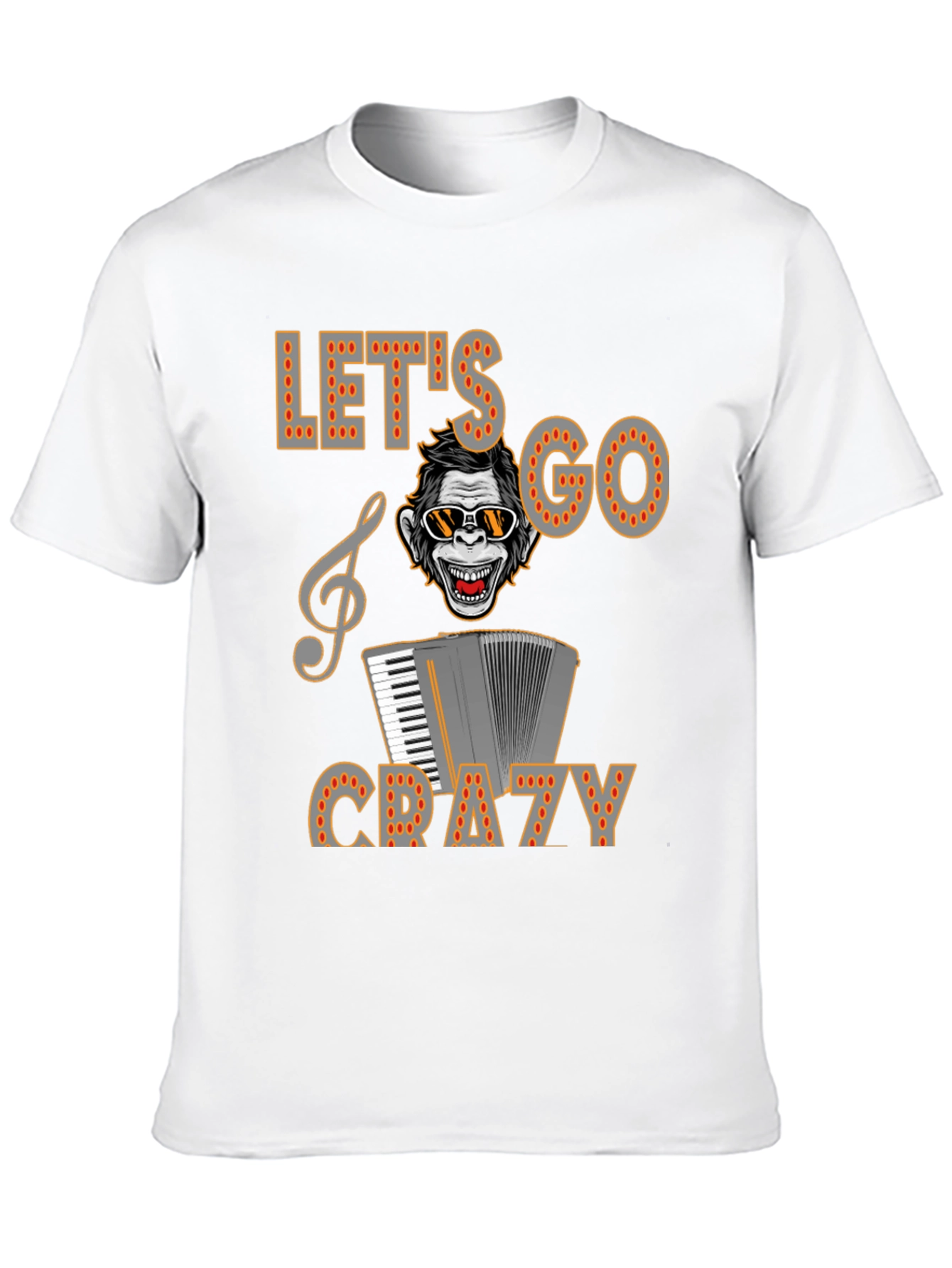 Lets Go Crazy Monkey Accordion T-Shirt