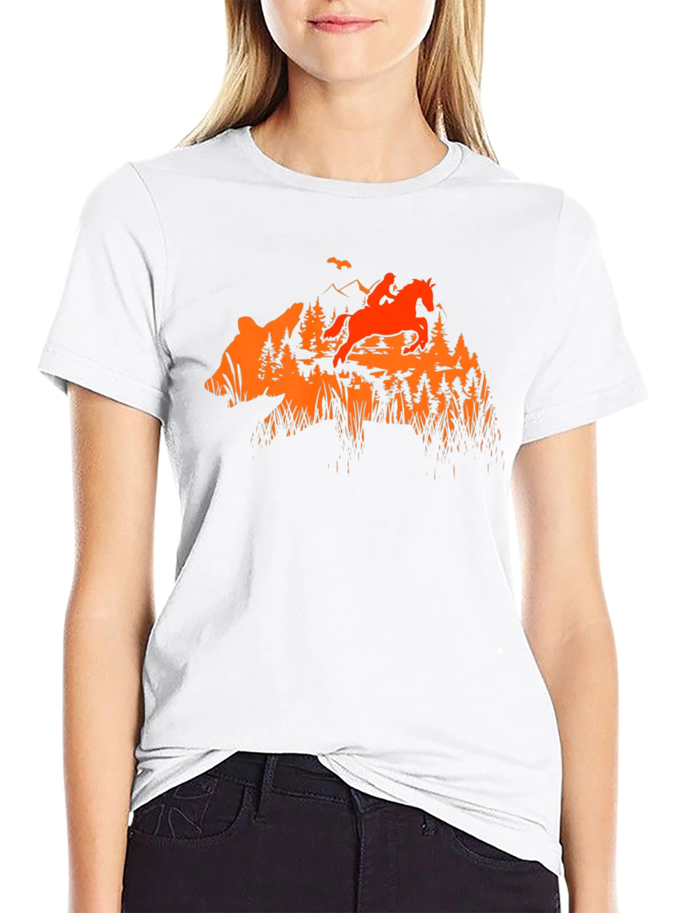 Bear Silhouette Rider Graphic Tee