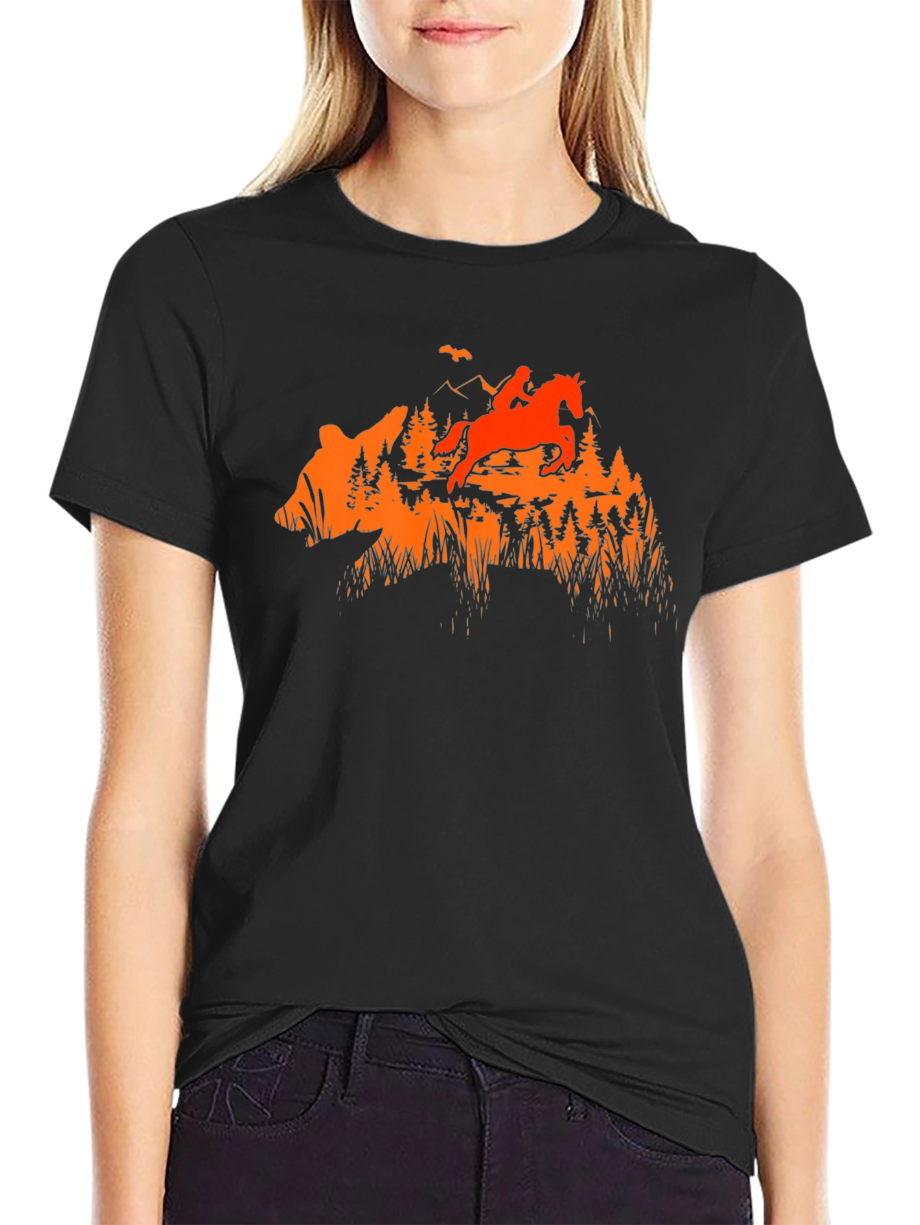 Bear Silhouette Rider Graphic Tee