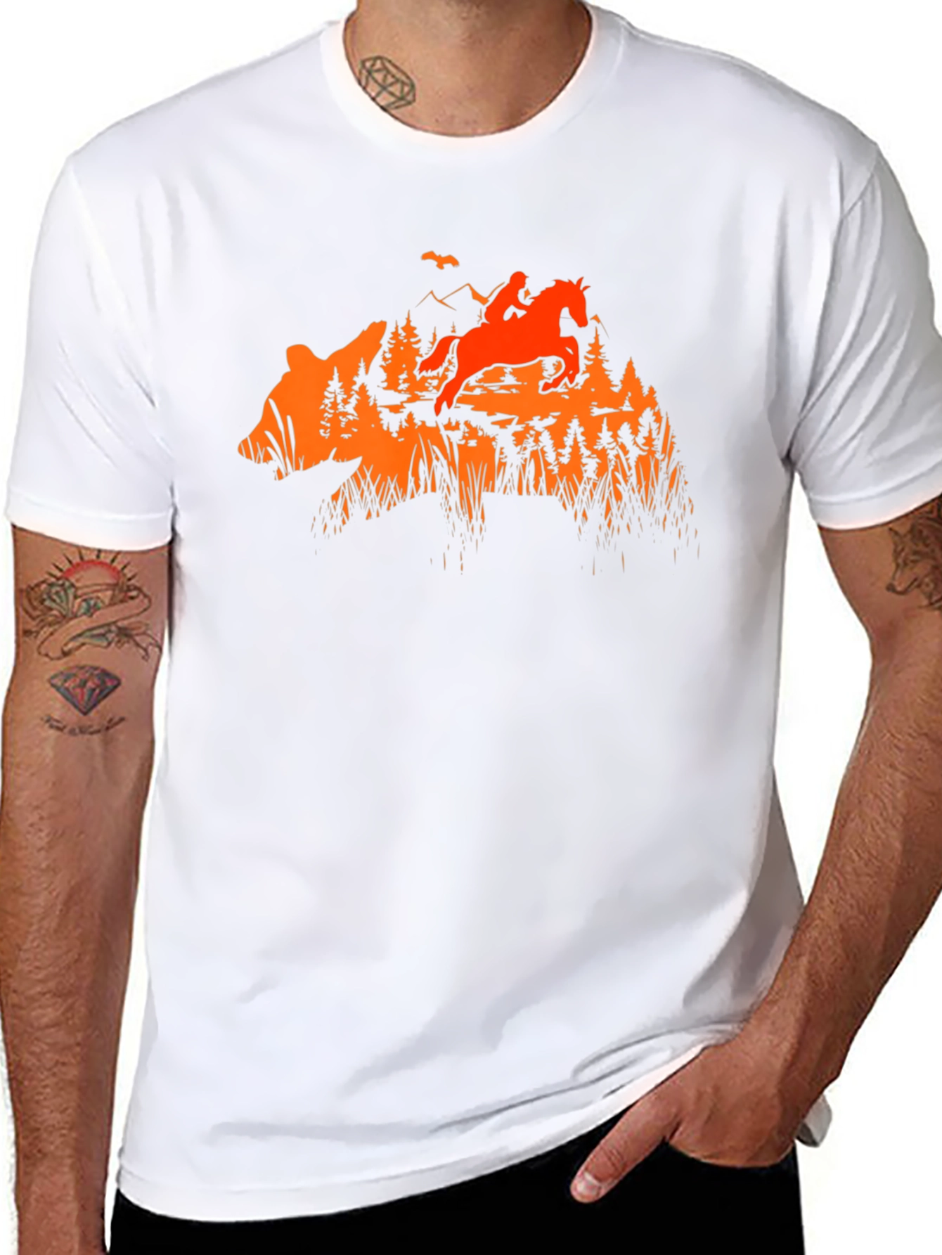 Bear Silhouette Rider Graphic Tee