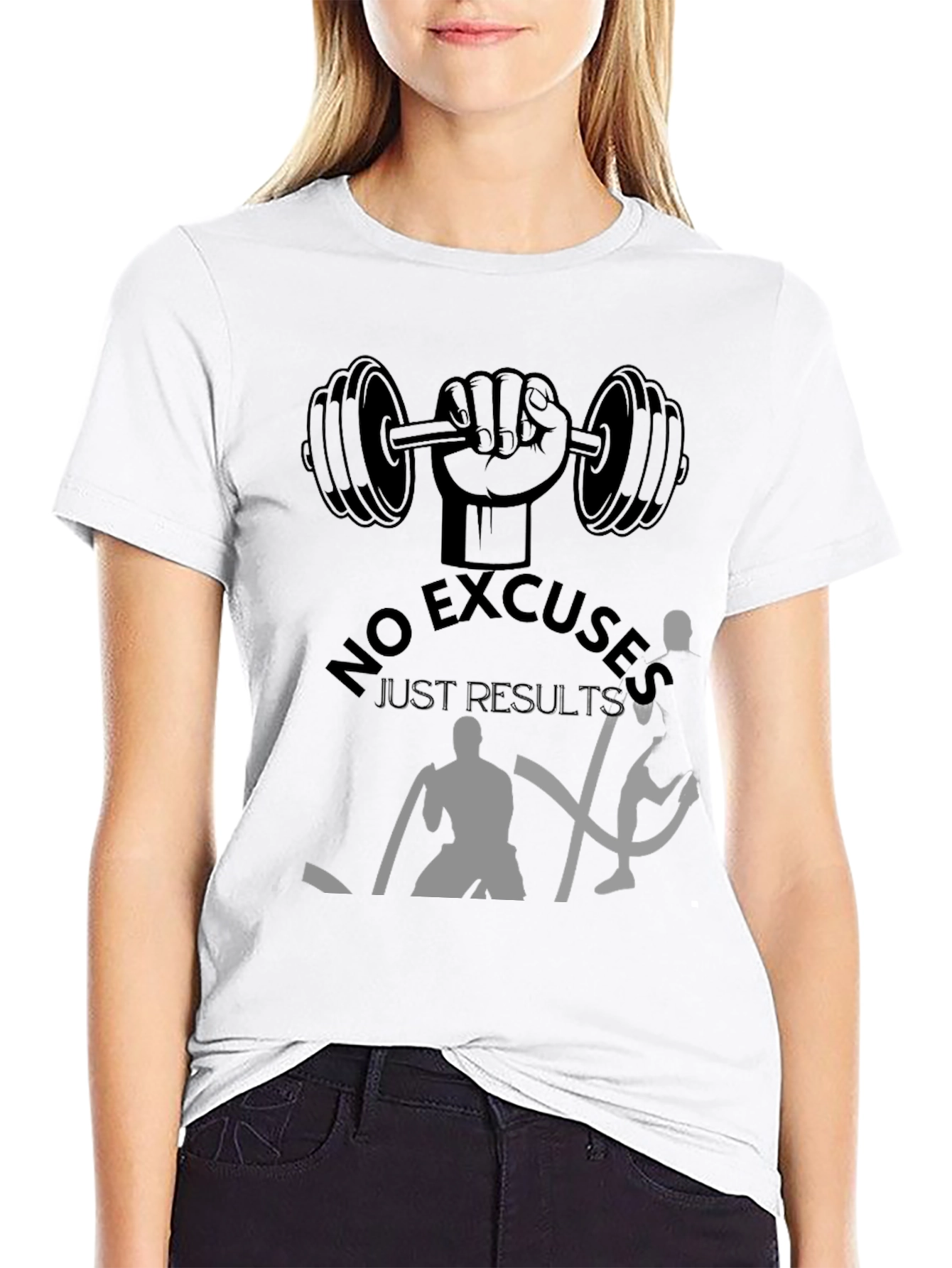 Motivational Workout T-Shirt - No Excuses Just Results