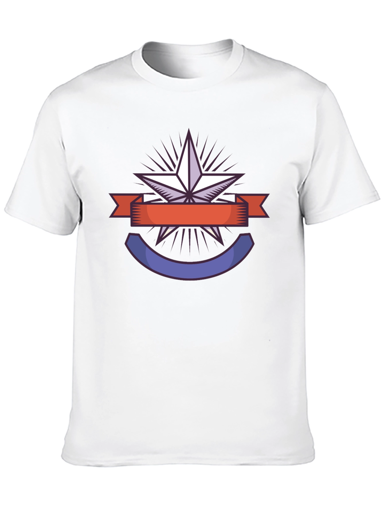 Star Badge Graphic Tee - Black Casual T-Shirt