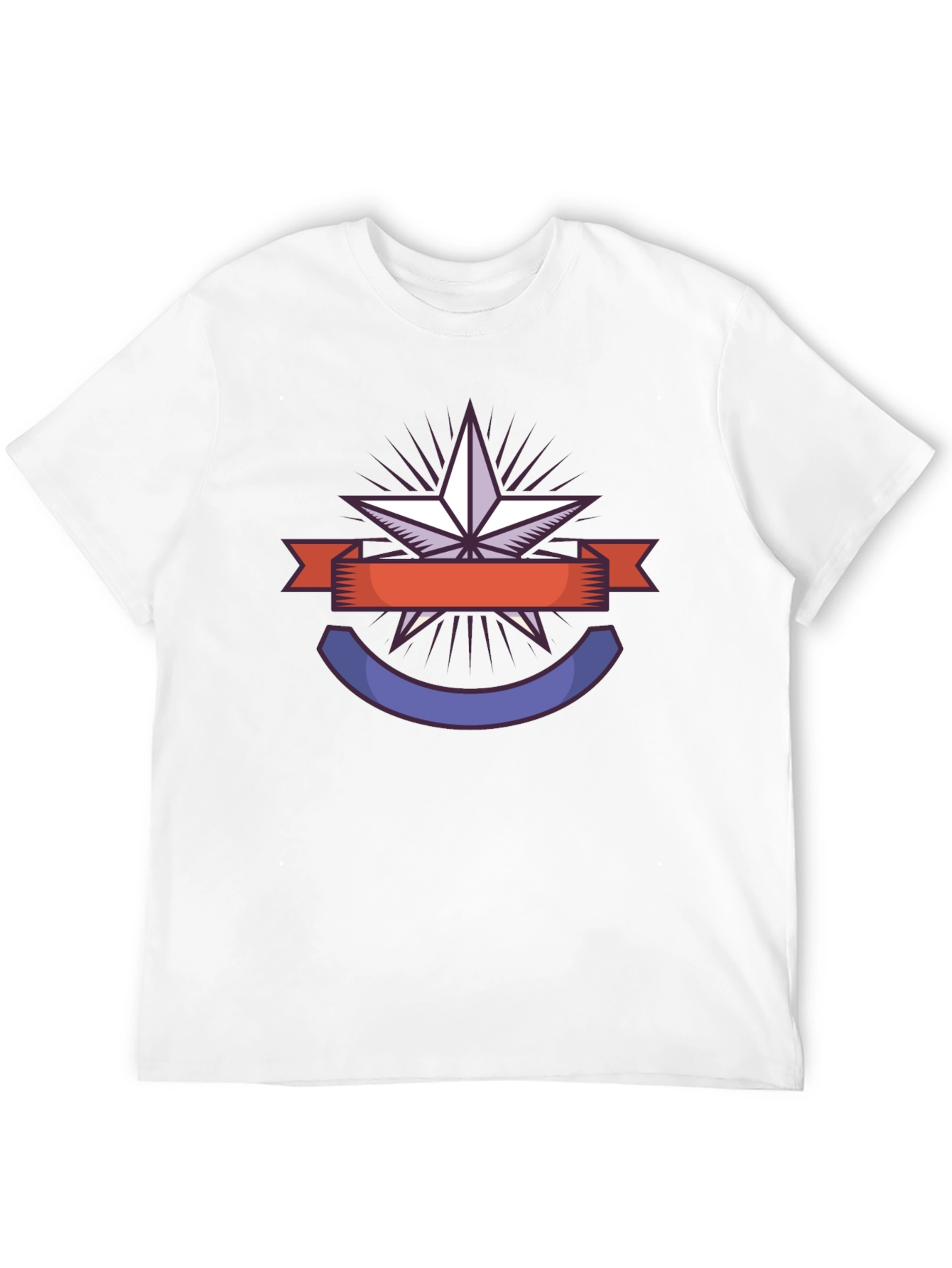 Star Badge Graphic Tee - Black Casual T-Shirt
